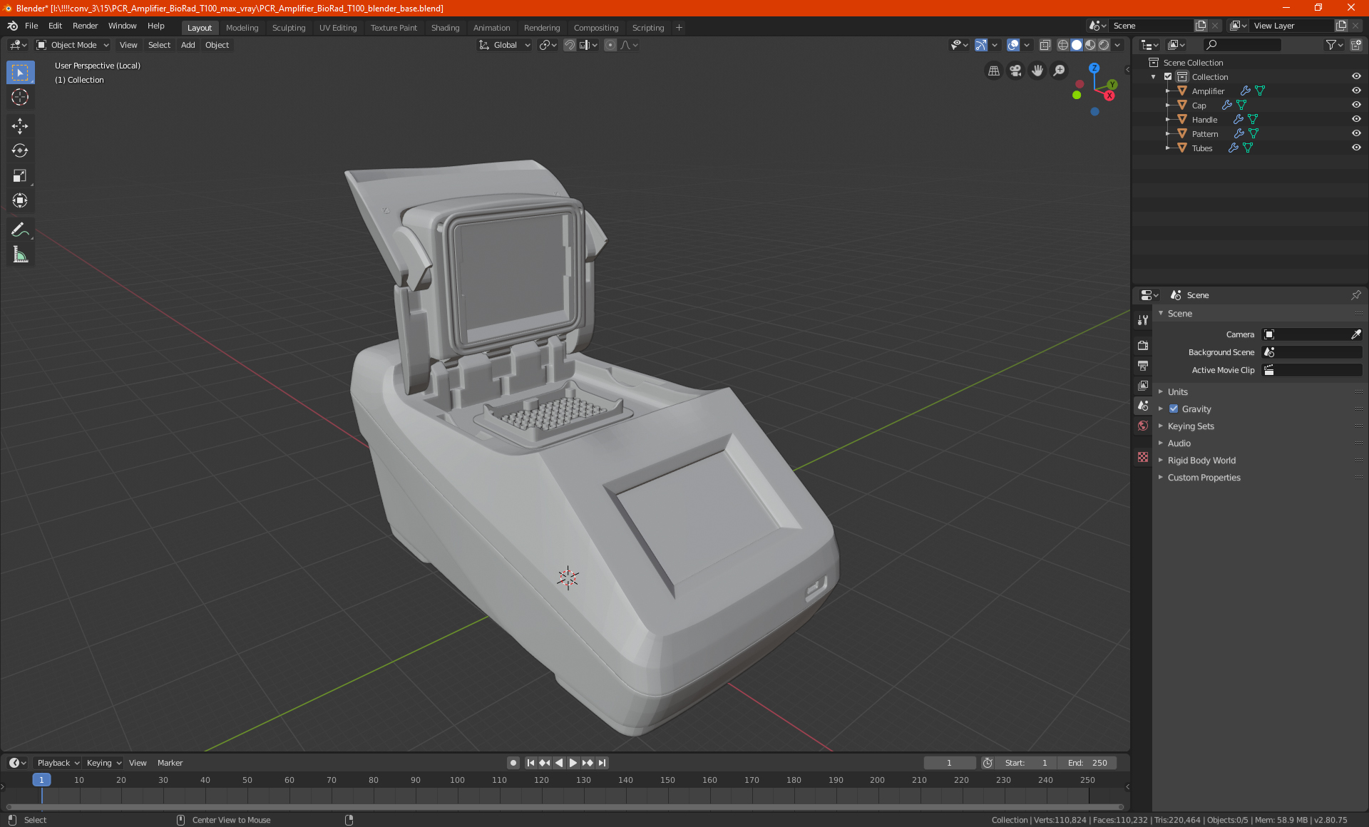 3D model PCR Amplifier BioRad T100