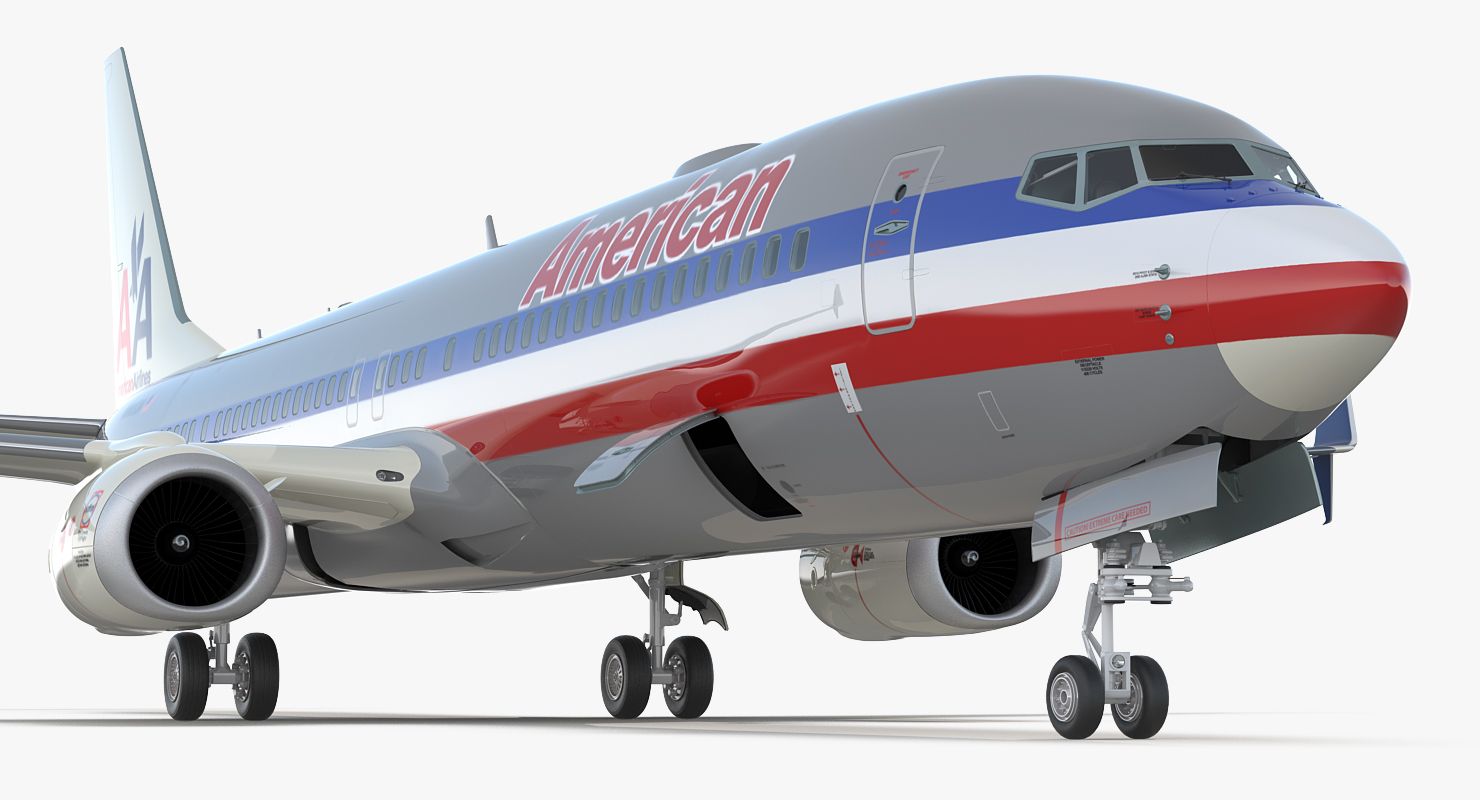 3D Boeing 737 900 with Interior and Cockpit American Airlines model