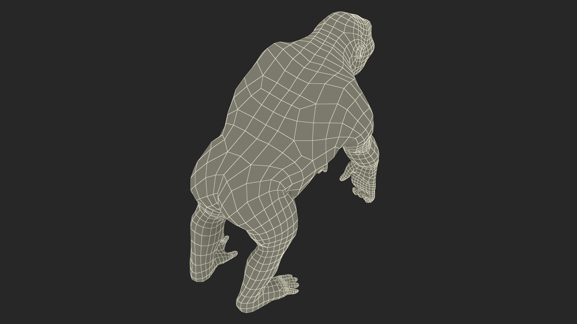 Big Ape Gigantopithecus Stands on Four Limbs 3D model