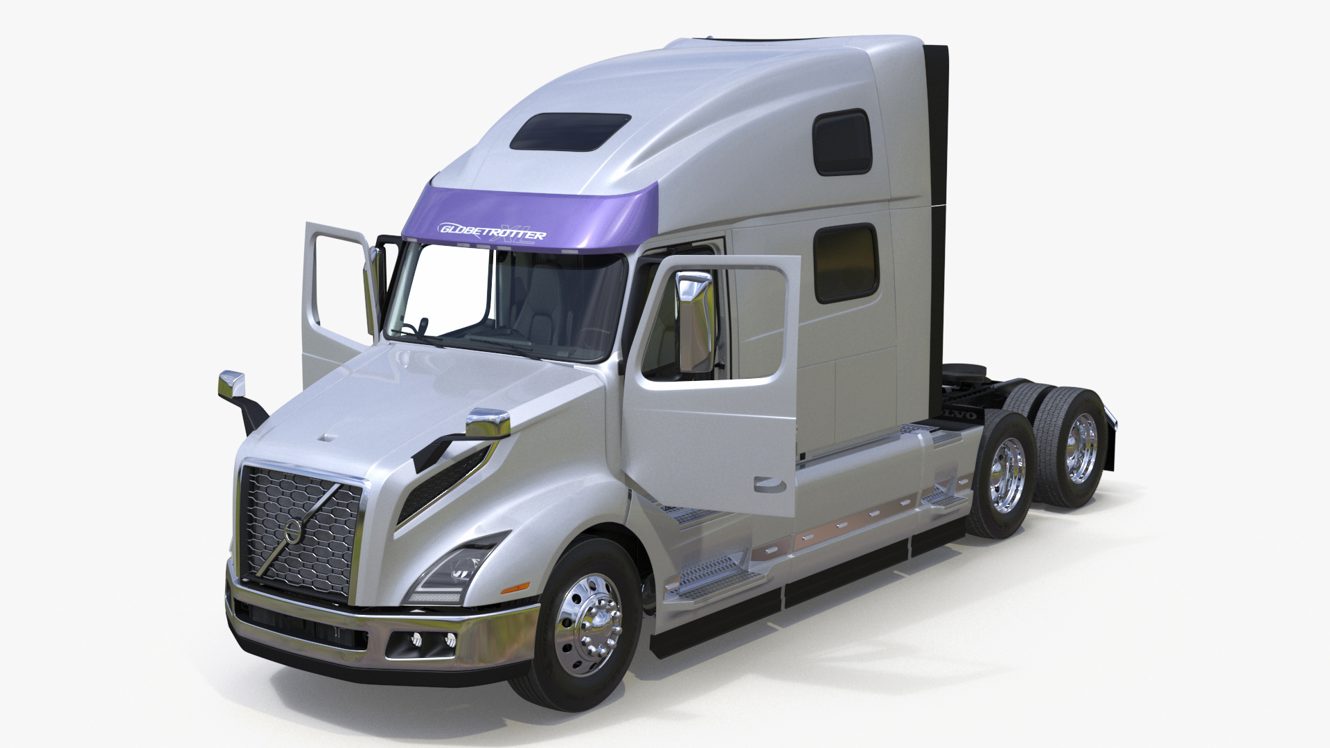 Volvo VNL 860 Truck with Car Carrier Vehicles Loaded 3D