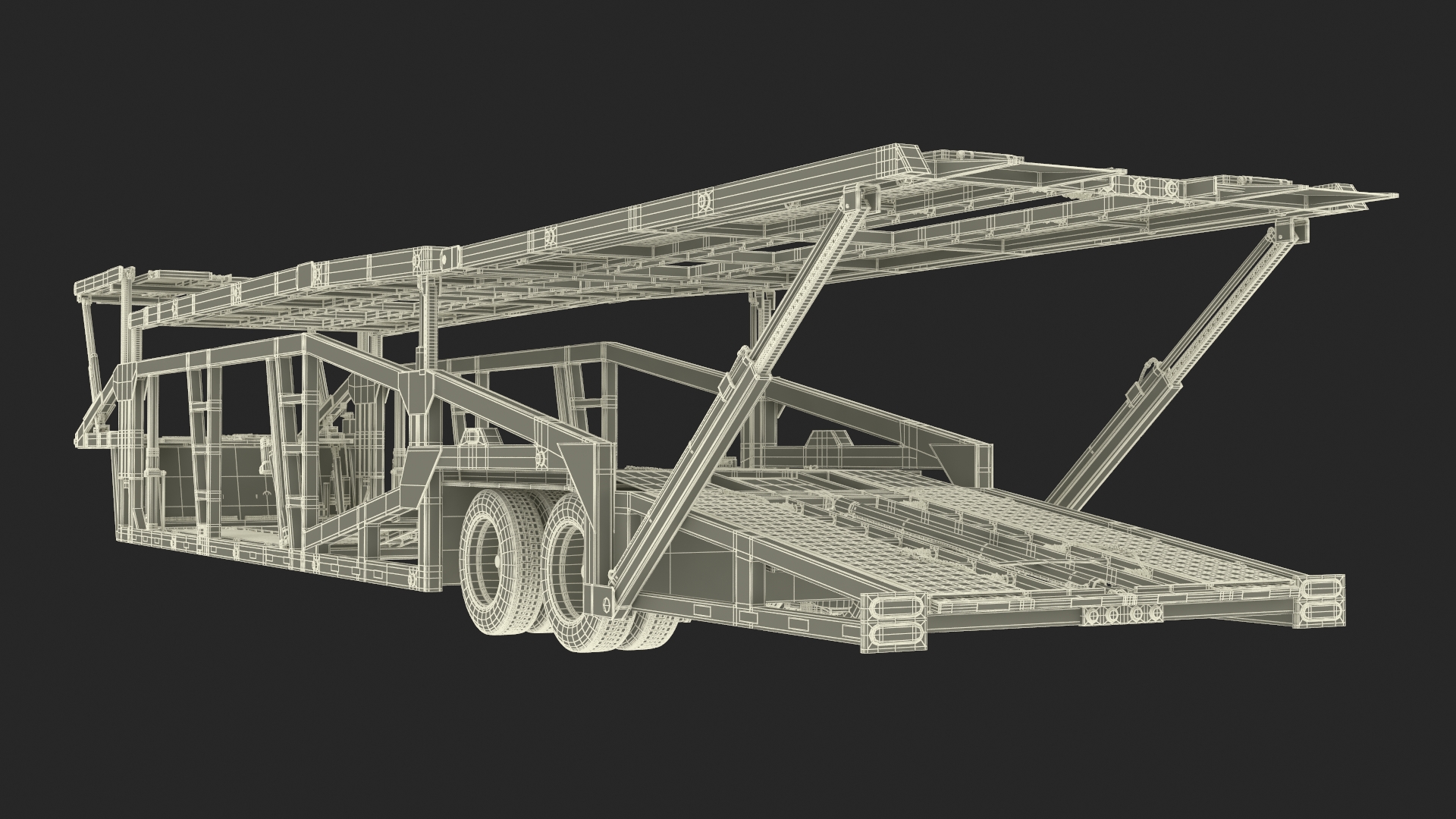 Volvo VNL 860 Truck with Car Carrier Vehicles Loaded 3D