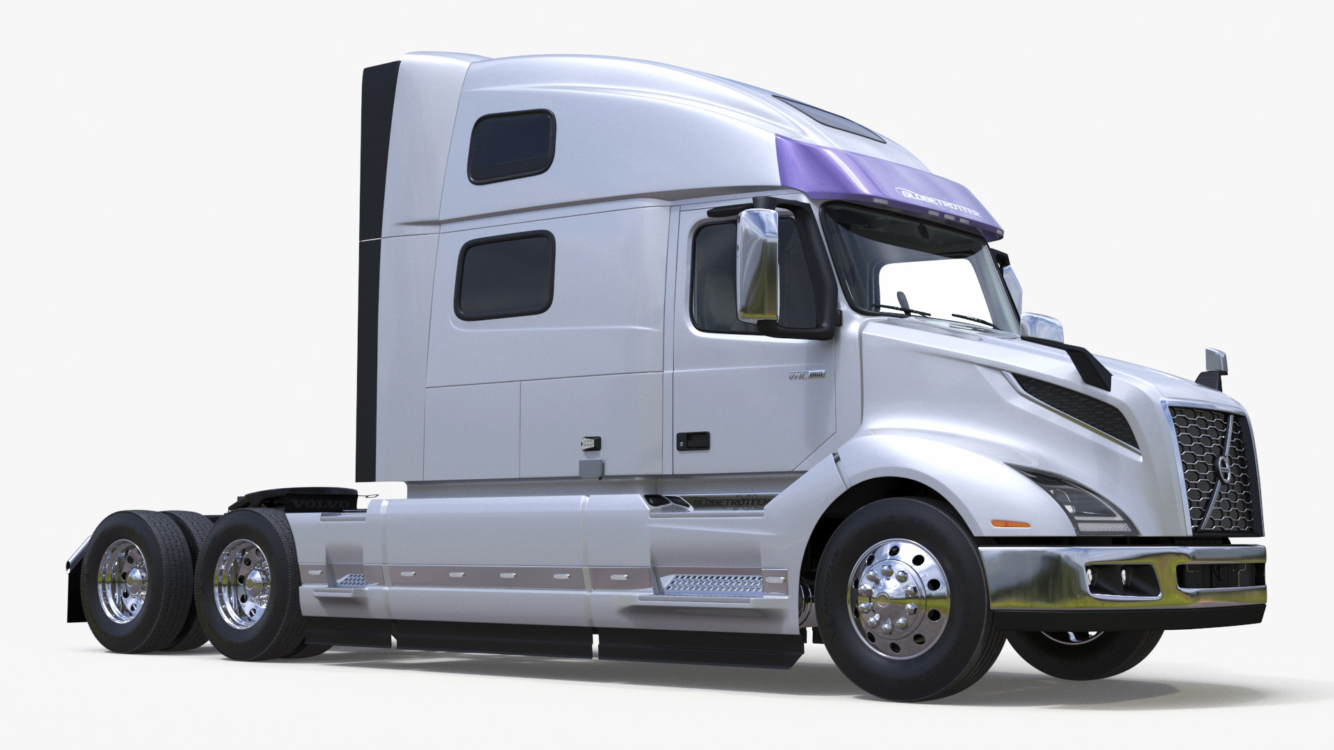 Volvo VNL 860 Truck with Car Carrier Vehicles Loaded 3D