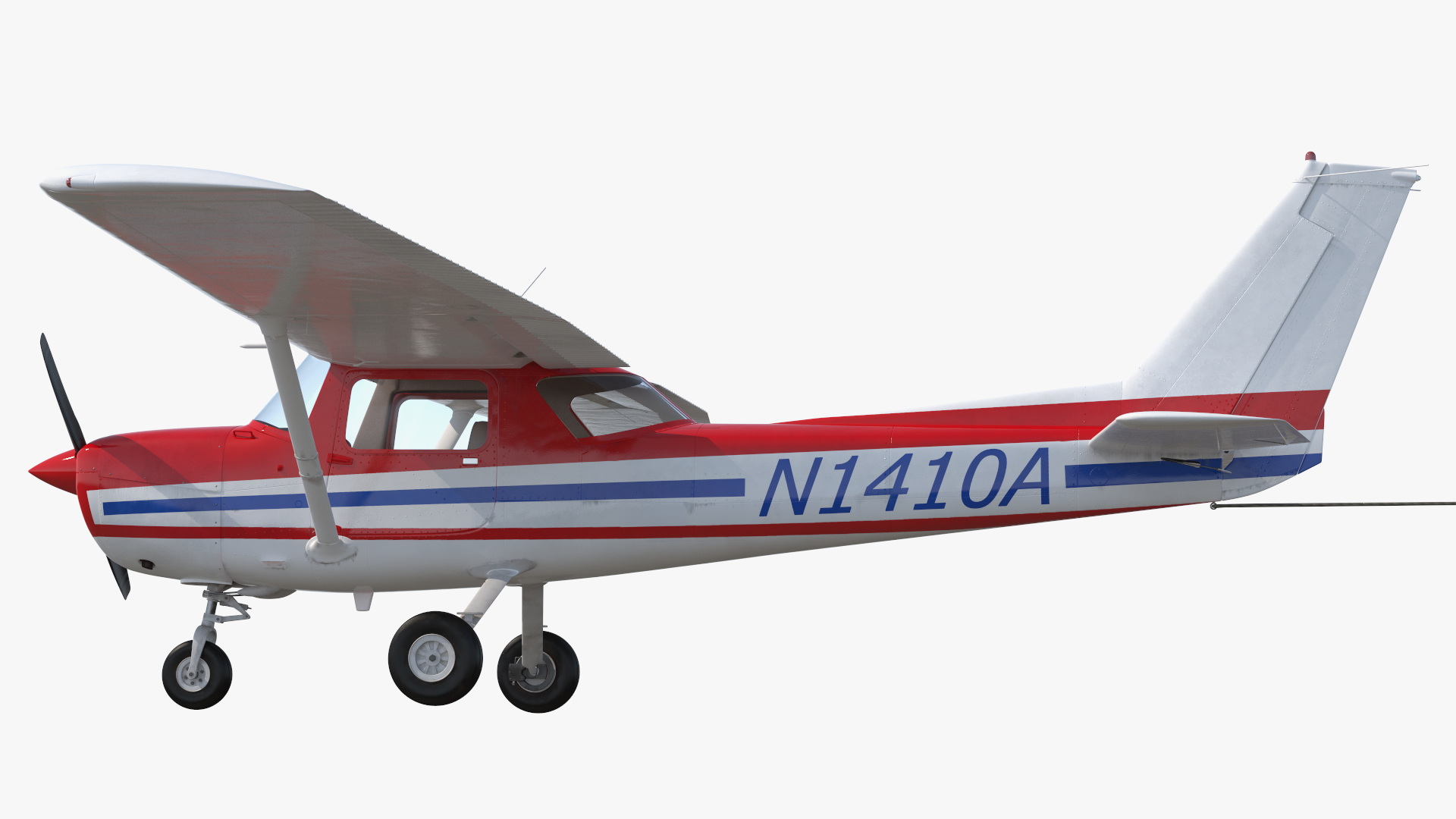 Cessna 150 Aircraft with Advertising Air Banner 3D