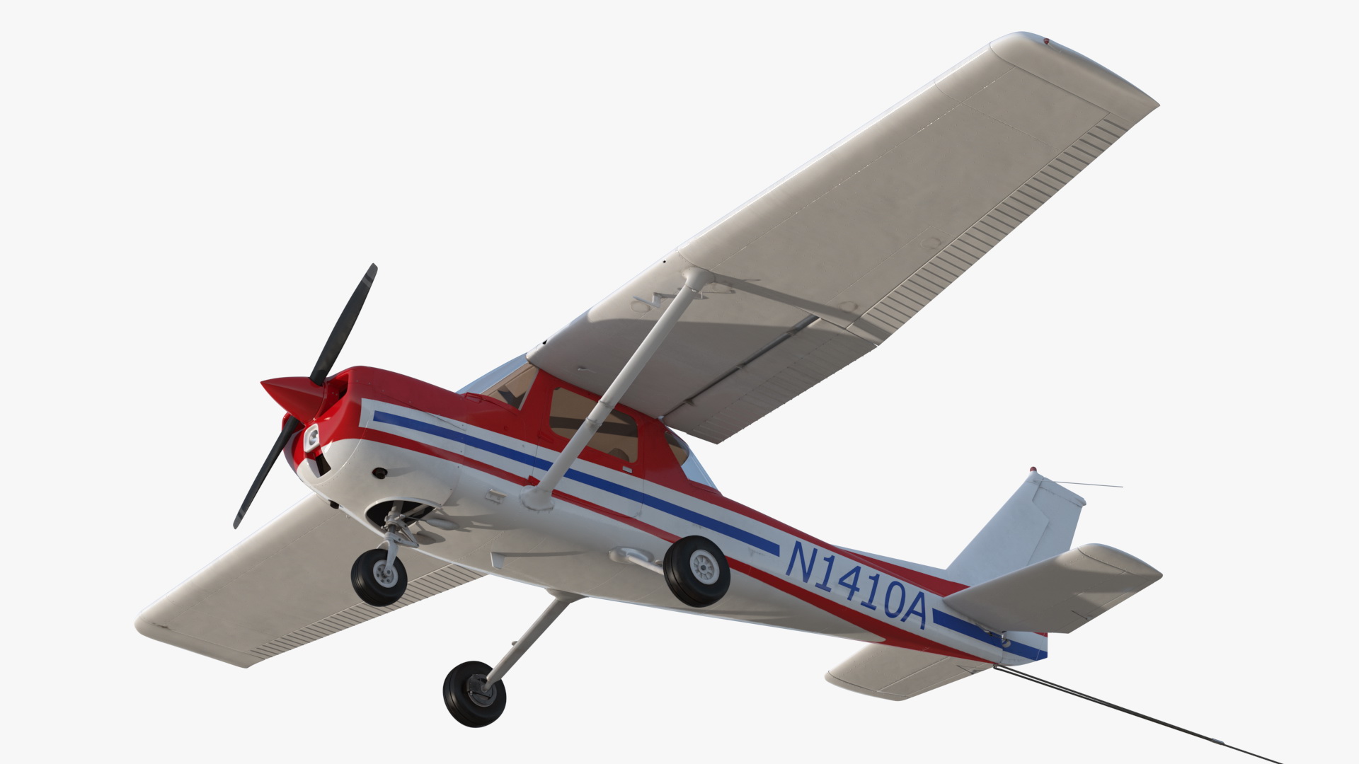 Cessna 150 Aircraft with Advertising Air Banner 3D