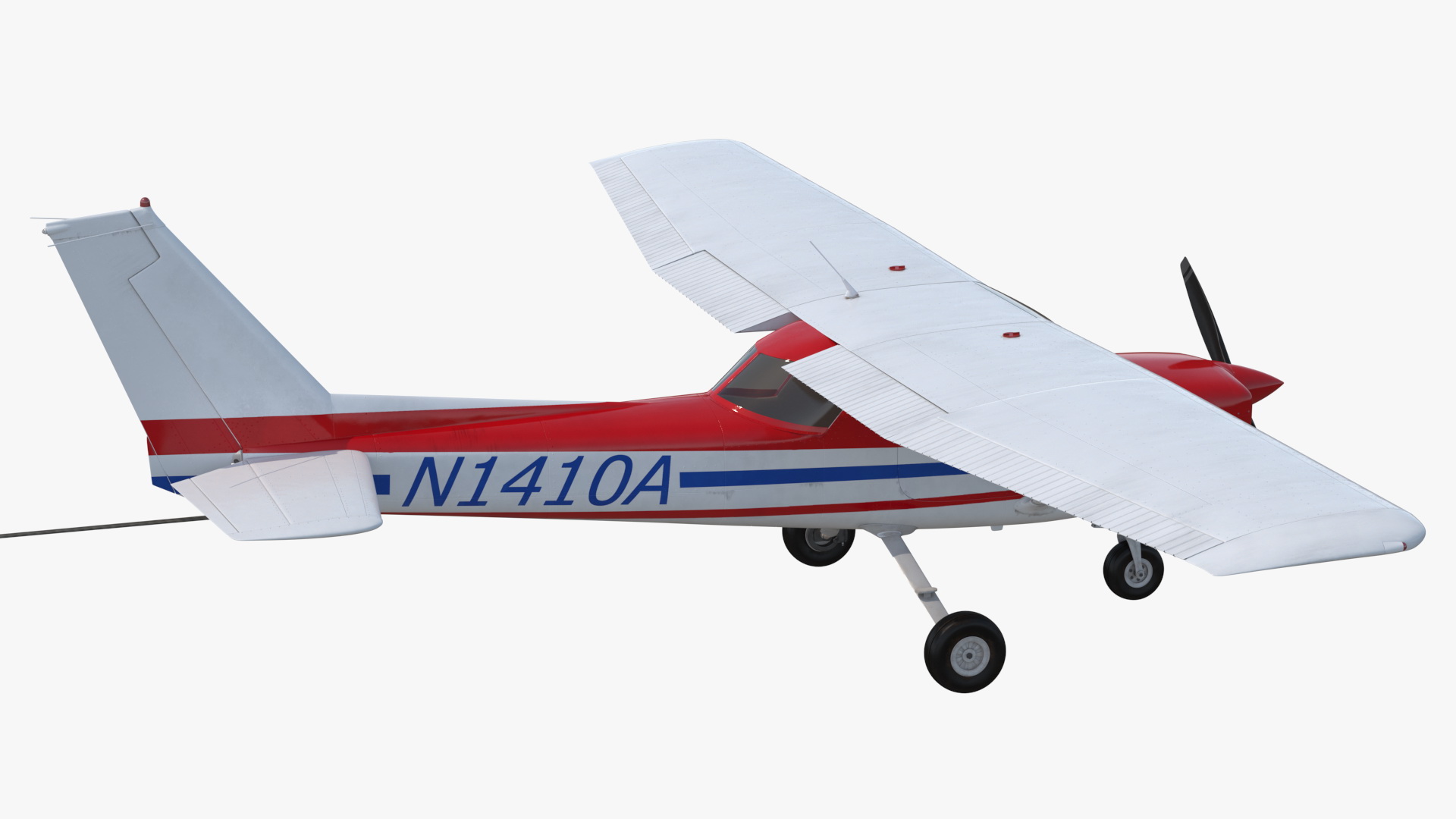 Cessna 150 Aircraft with Advertising Air Banner 3D