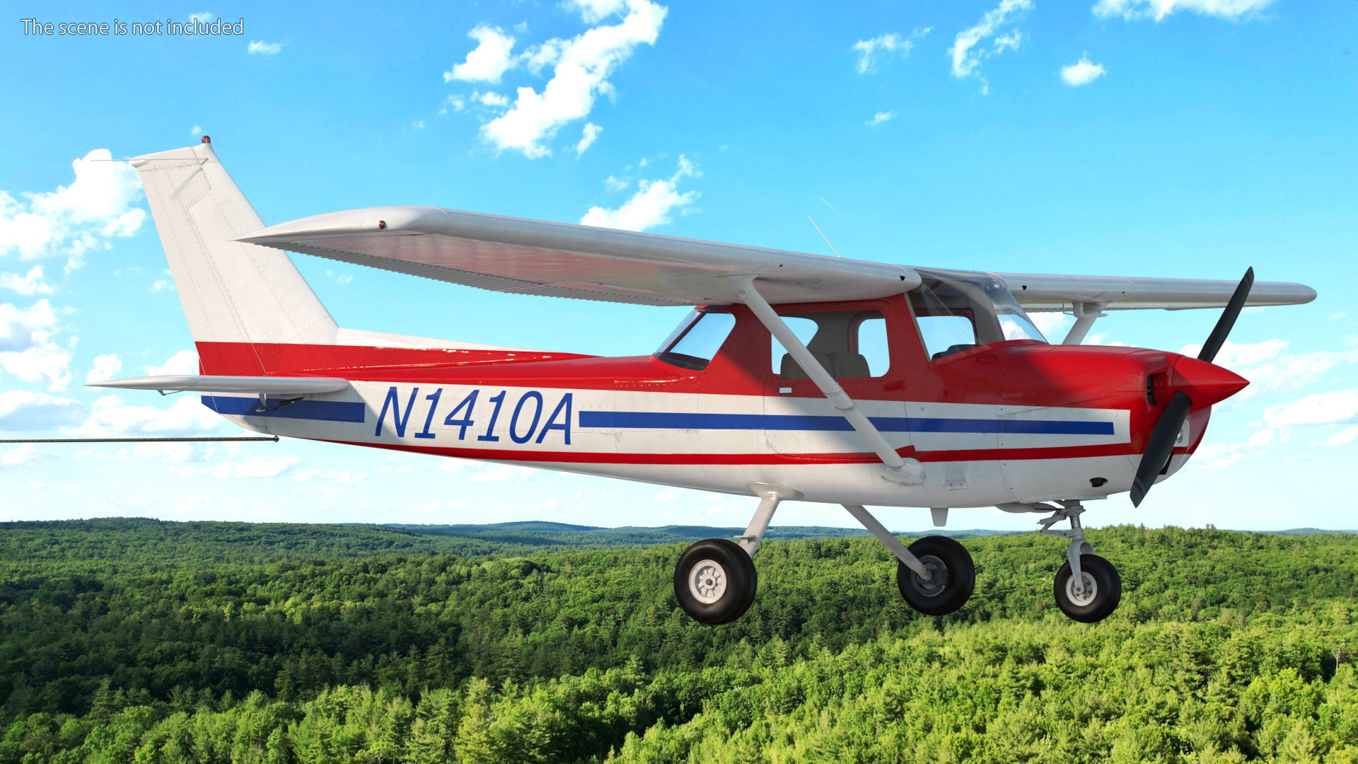 Cessna 150 Aircraft with Advertising Air Banner 3D