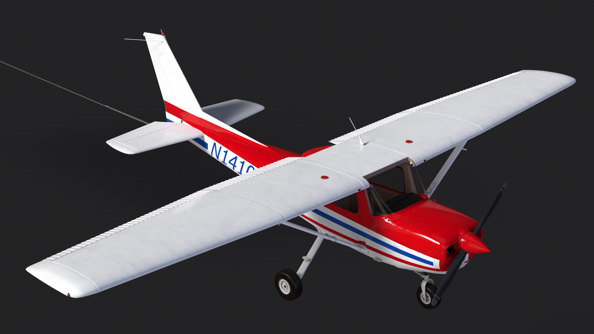 Cessna 150 Aircraft with Advertising Air Banner 3D