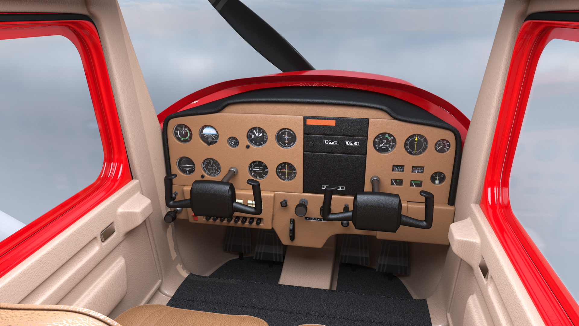 Cessna 150 Aircraft with Advertising Air Banner 3D