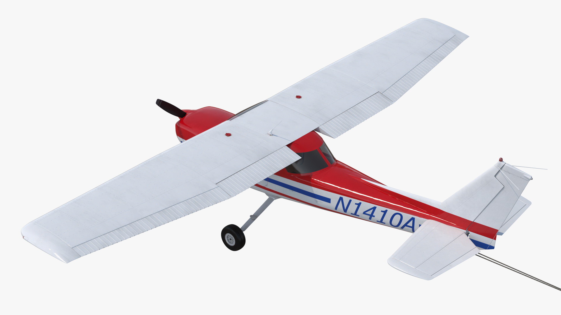 Cessna 150 Aircraft with Advertising Air Banner 3D