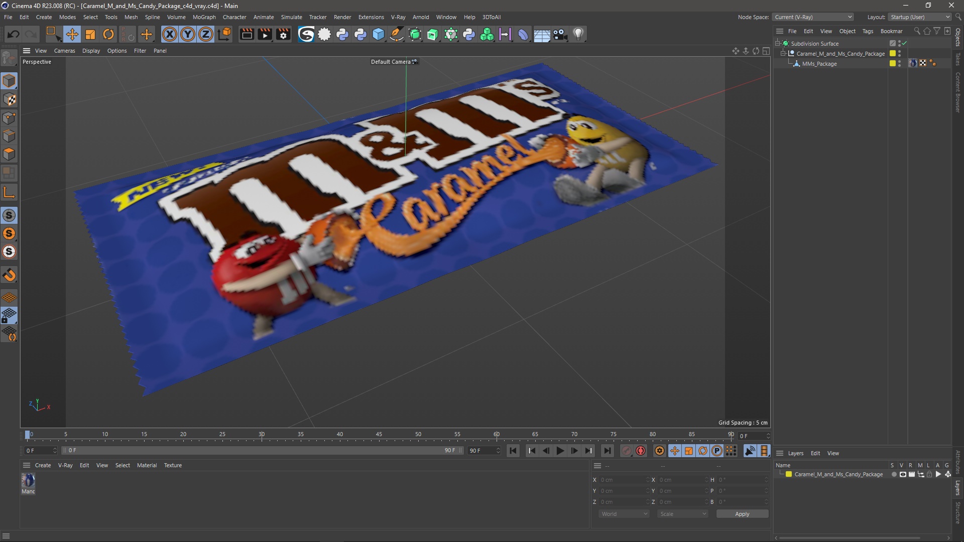 3D model Caramel M and Ms Candy Package