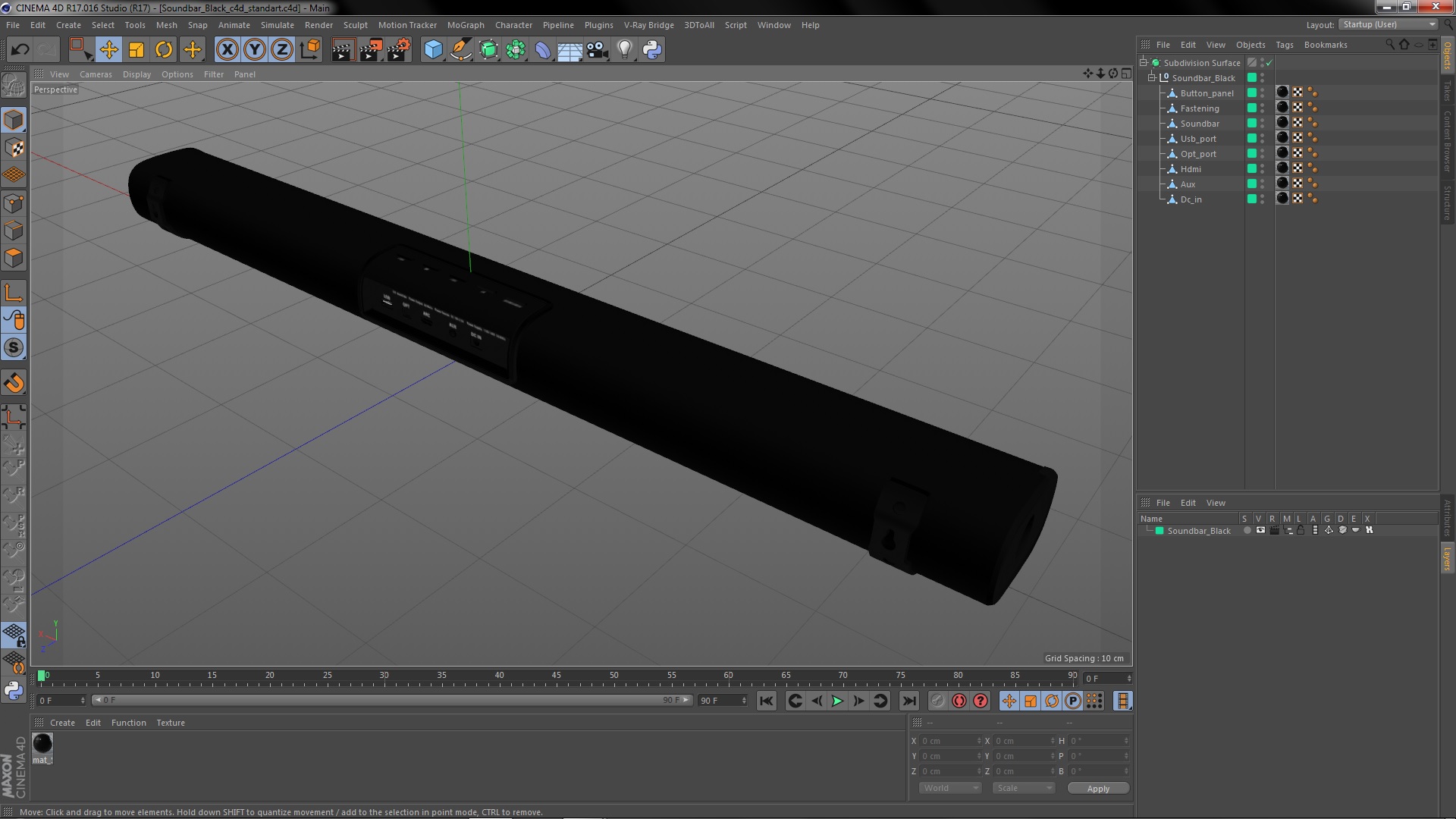 Soundbar Black 3D model