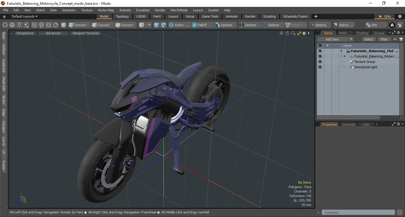 Futuristic Balancing Motorcycle Concept 3D model