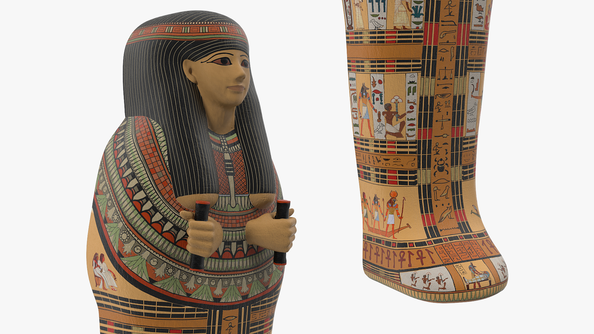 3D Front Part Egyptian Sarcophagus