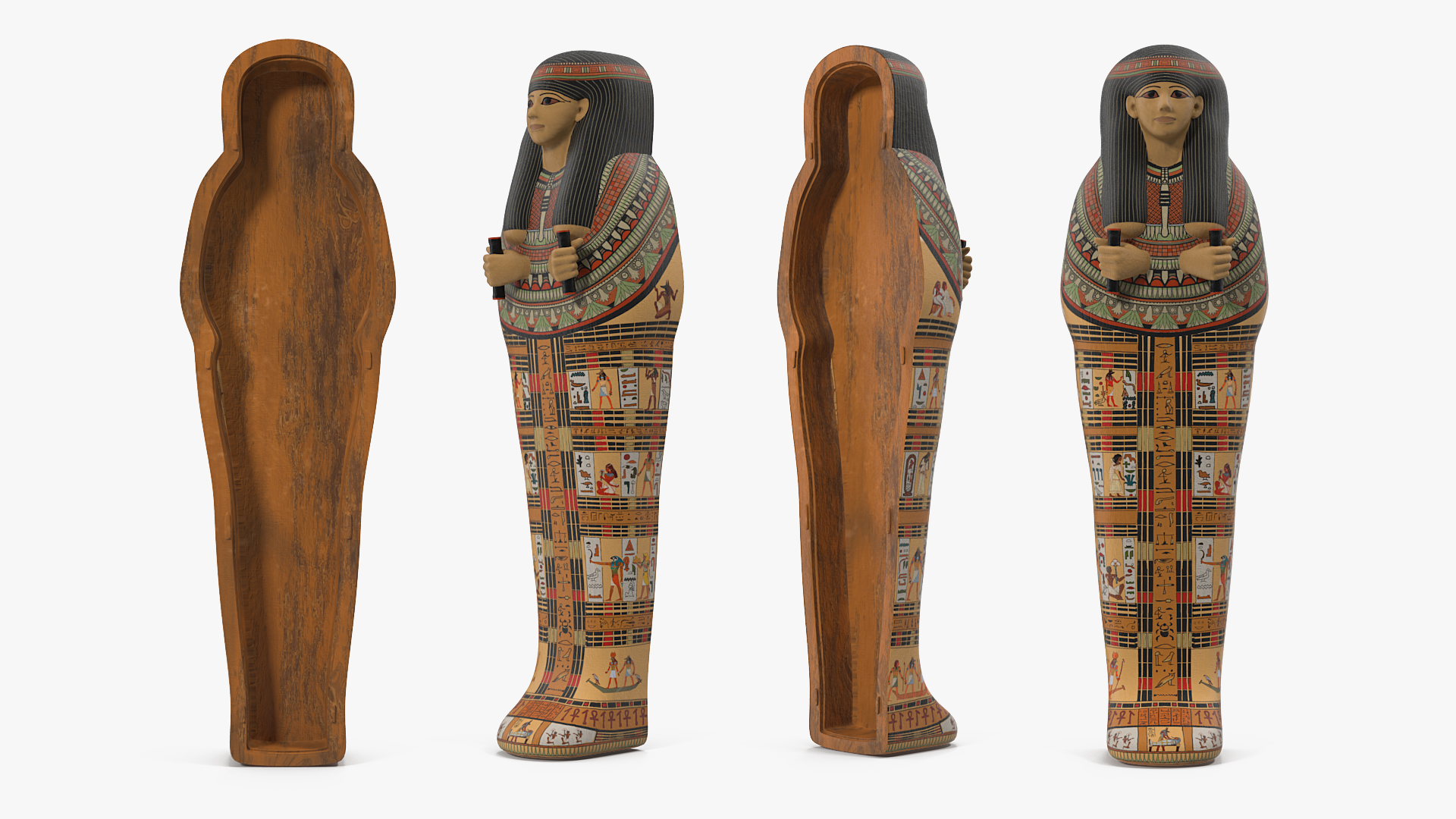 3D Front Part Egyptian Sarcophagus