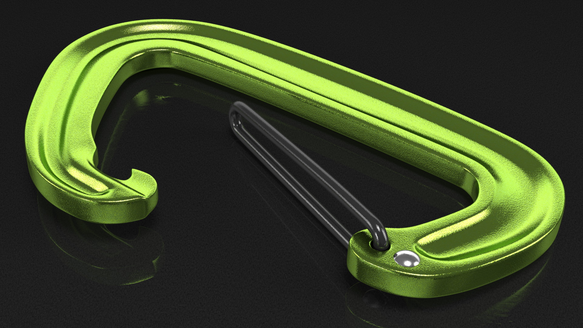 3D model Open Carabiner Green