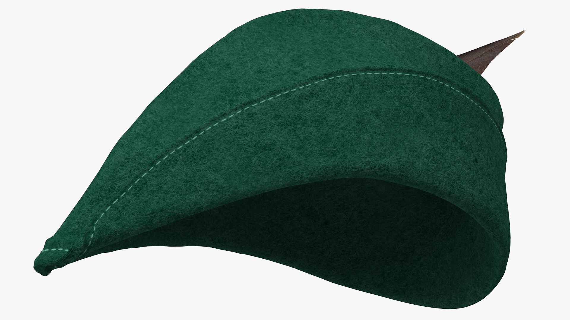 3D Robin Hood Cap with Feather Green model