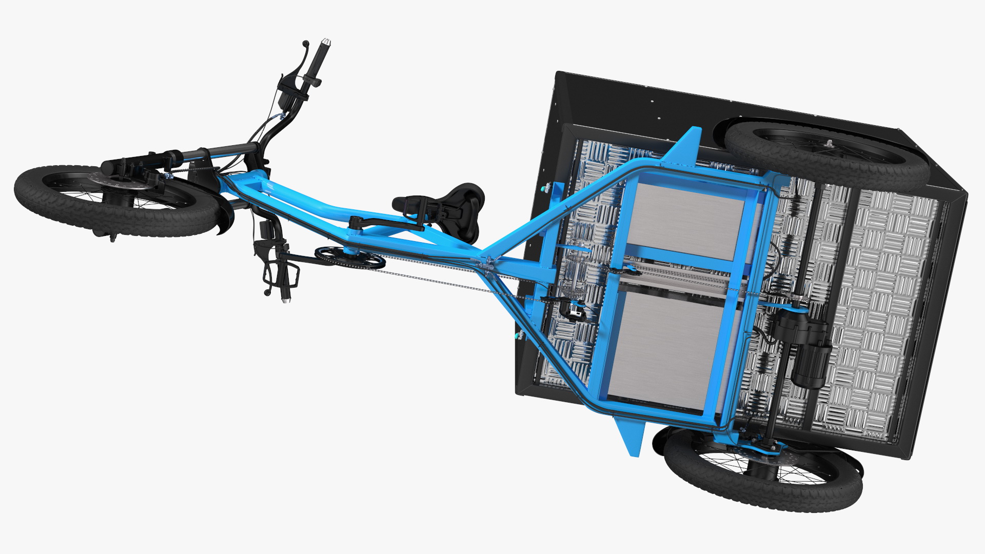 3D Commercial Grade Electric Trike with Cargo Box Rigged model