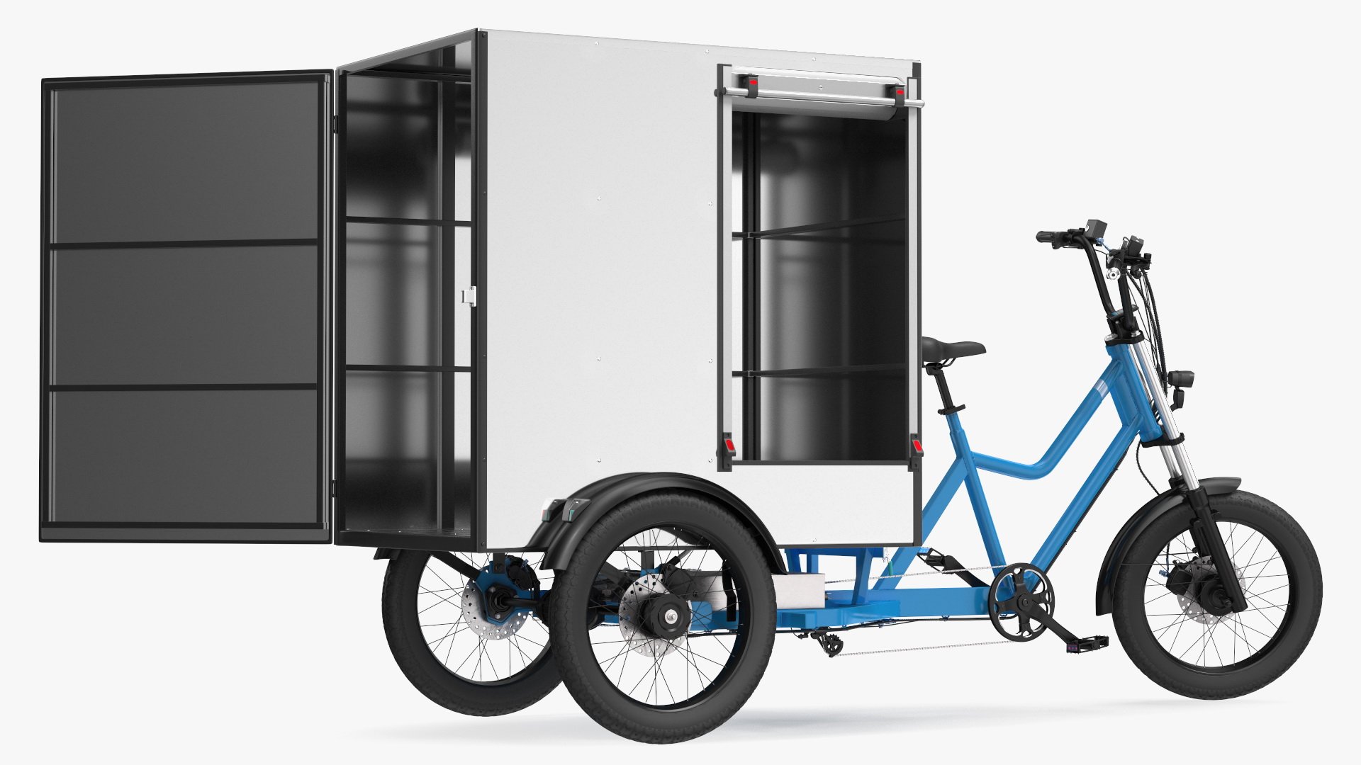 3D Commercial Grade Electric Trike with Cargo Box Rigged model