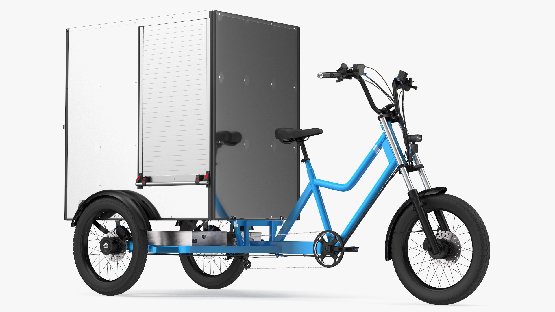 3D Commercial Grade Electric Trike with Cargo Box Rigged model