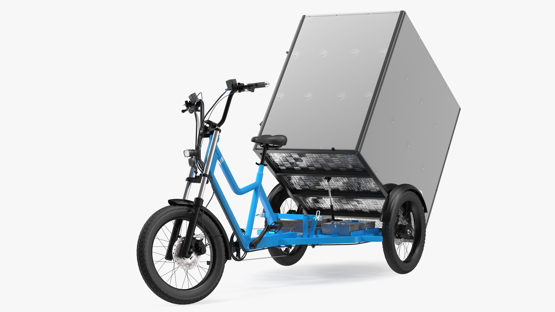 3D Commercial Grade Electric Trike with Cargo Box Rigged model