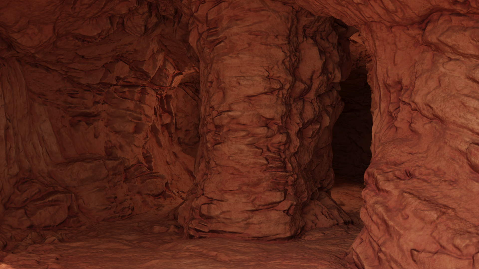 3D Mars Cave Red model