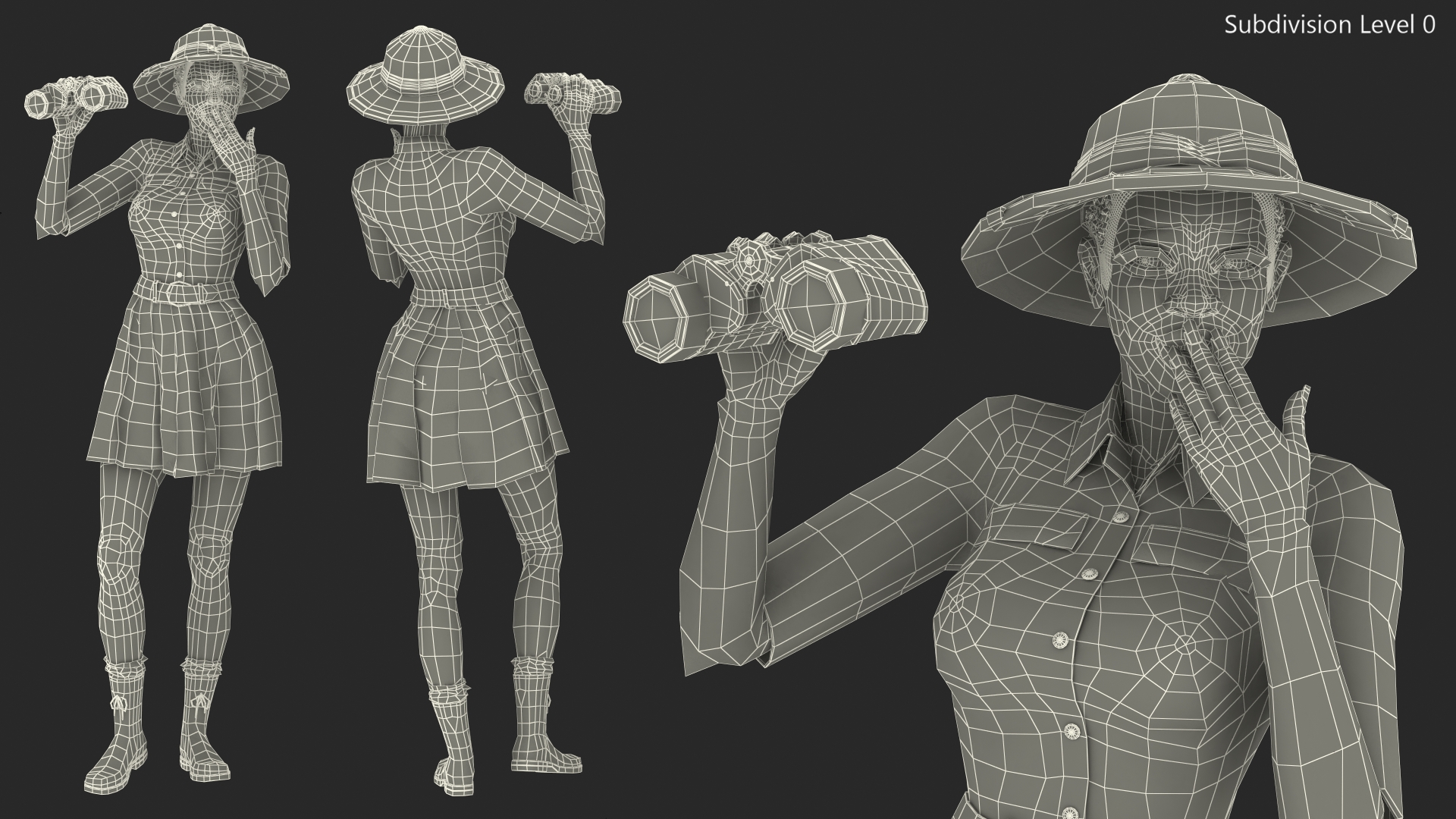 3D model Dark Skin Black Woman Explorer