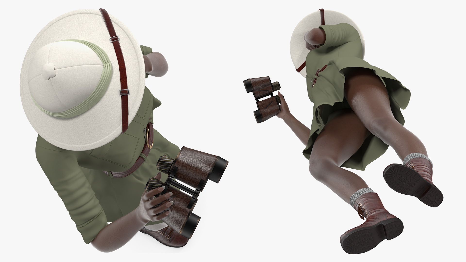 3D model Dark Skin Black Woman Explorer