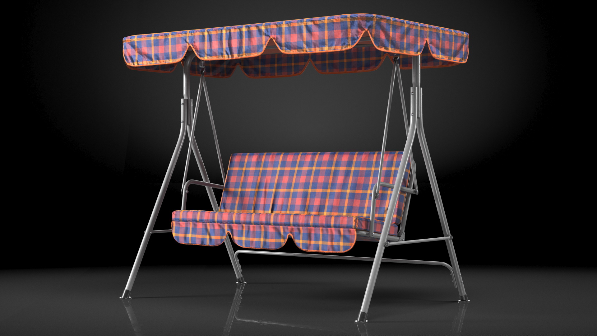 3D Porch Swing Orange Cage model