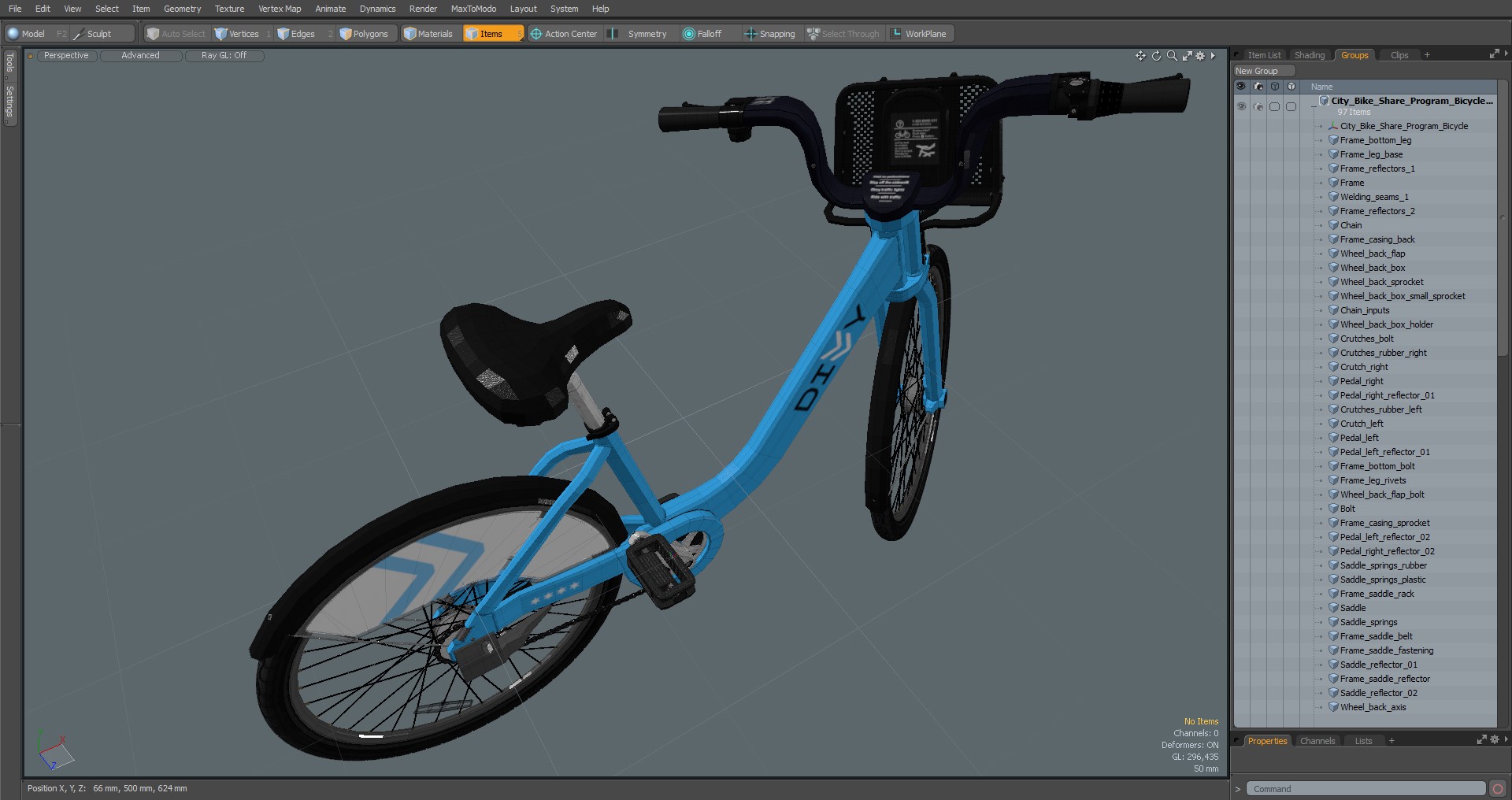 3D City Bike Share Program Bicycle