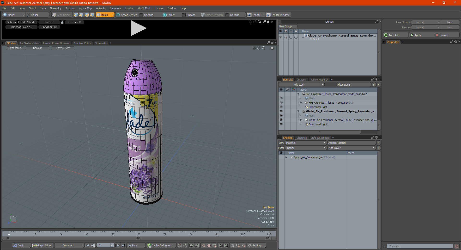 Glade Air Freshener Aerosol Spray Lavender and Vanilla 3D model