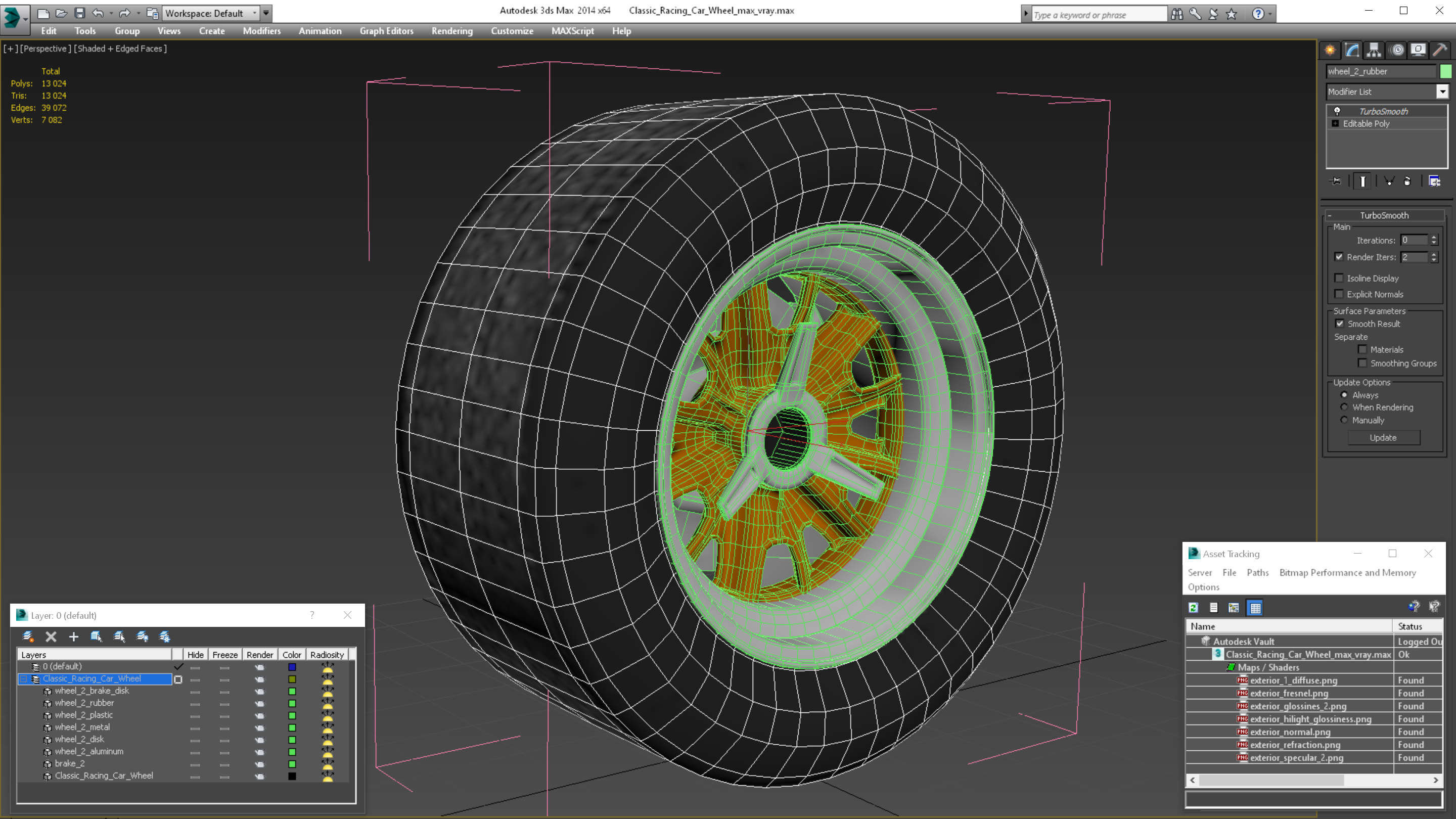 Classic Racing Car Wheel 3D model