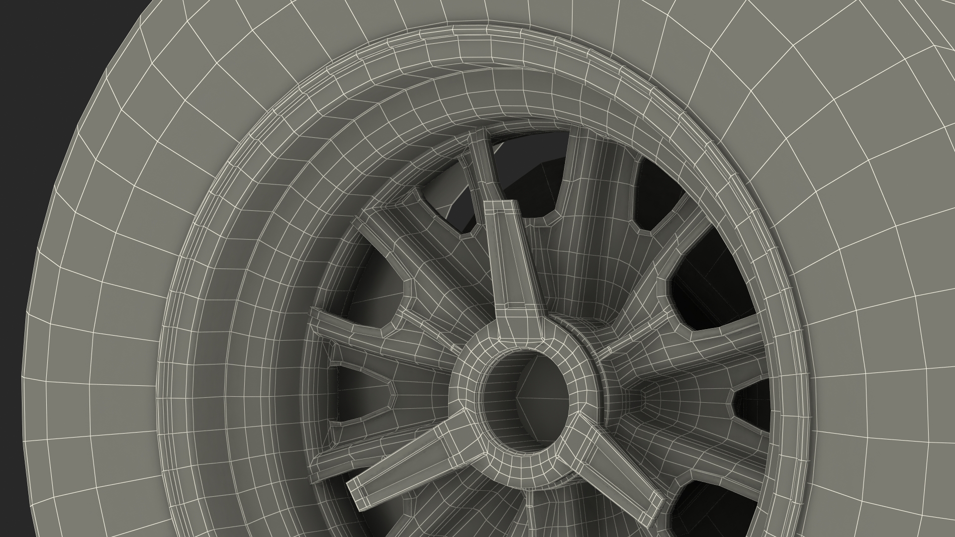 Classic Racing Car Wheel 3D model