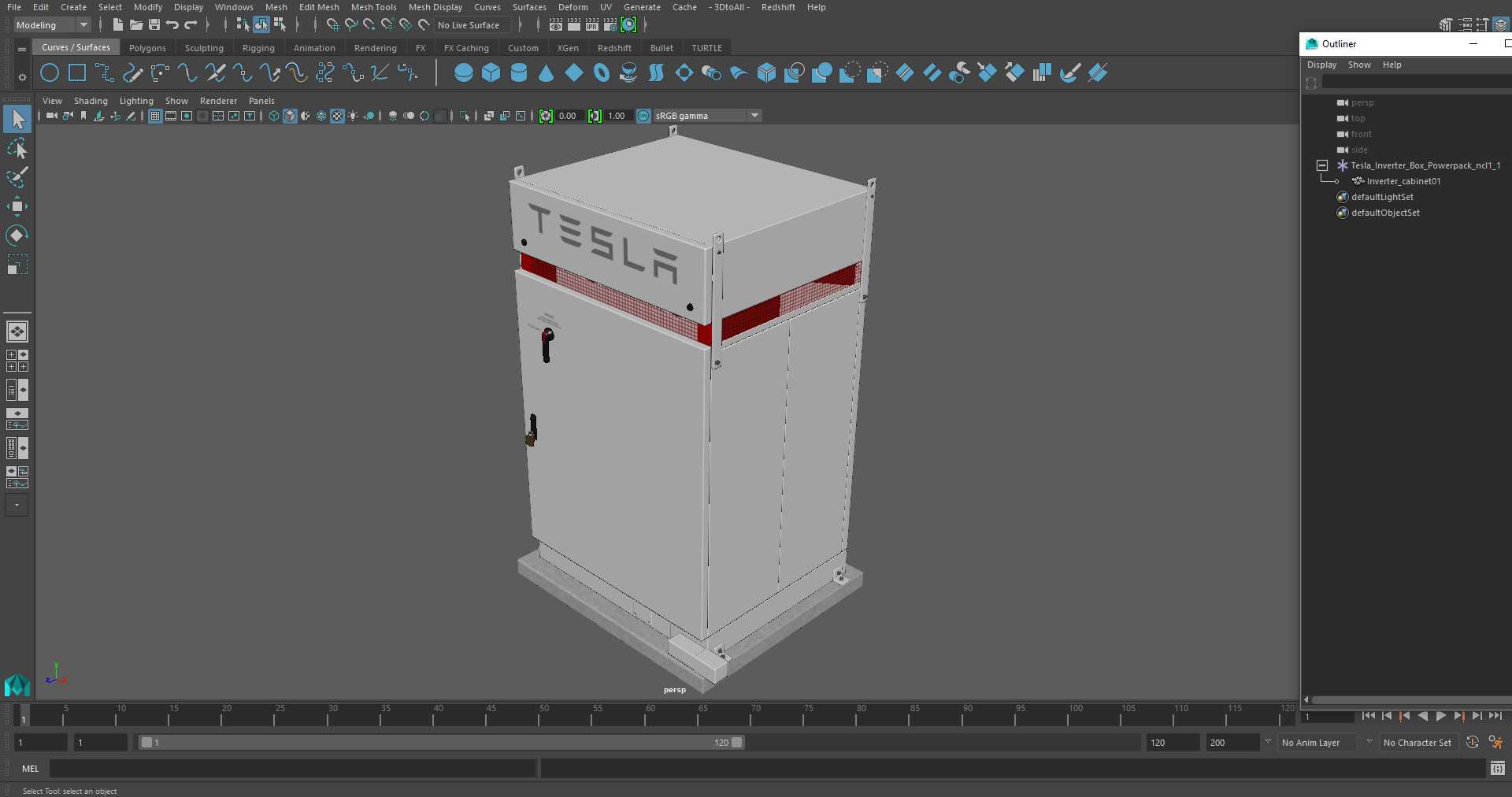 3D Tesla Inverter Box Powerpack model