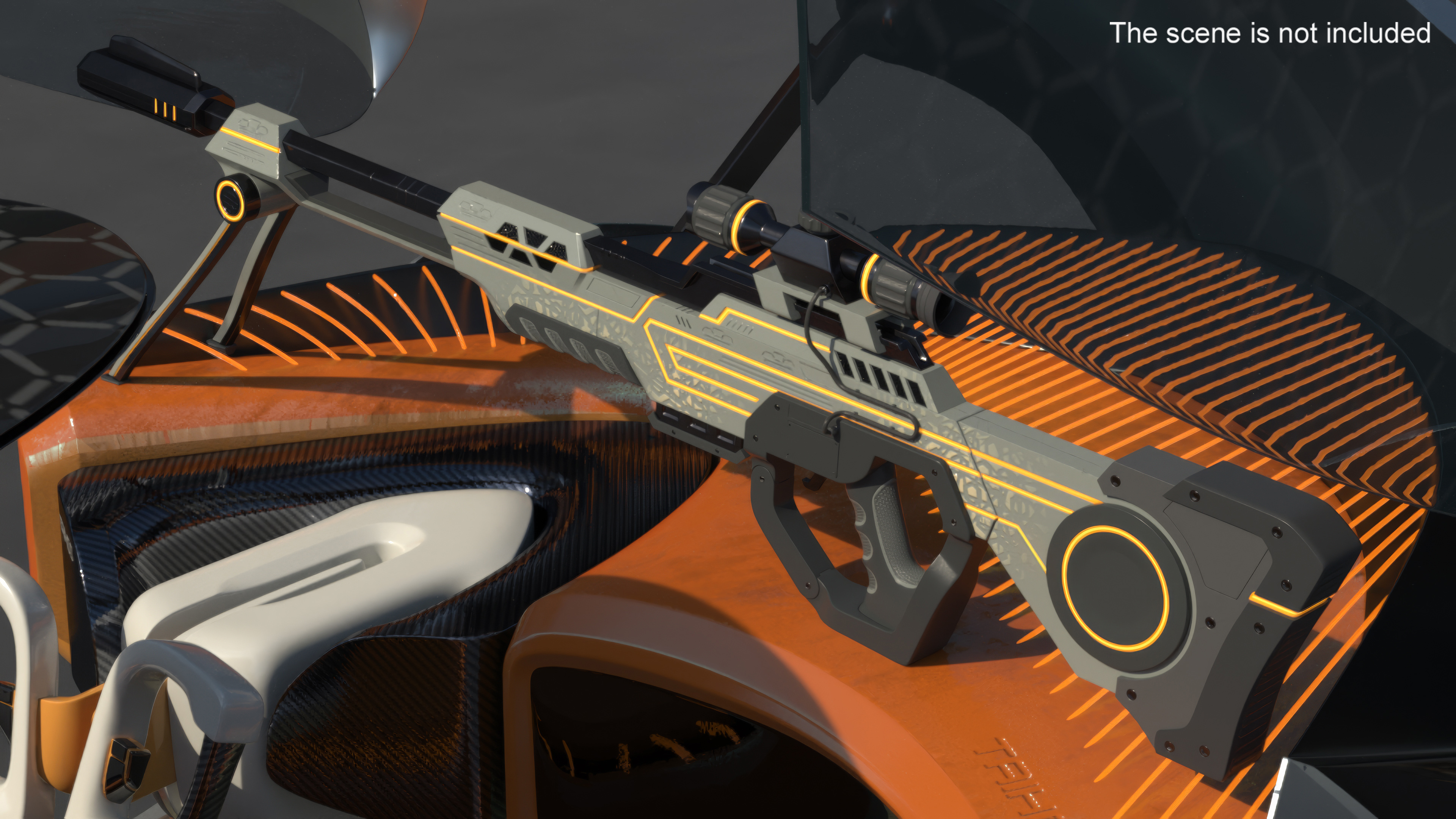 Futuristic Aglow Sniper Rifle 3D model