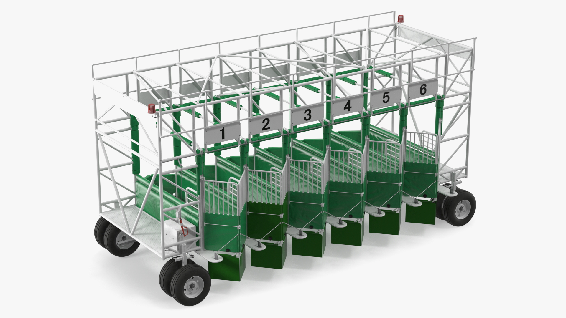 6 Horse Starting Stalls Rigged for Maya 3D model