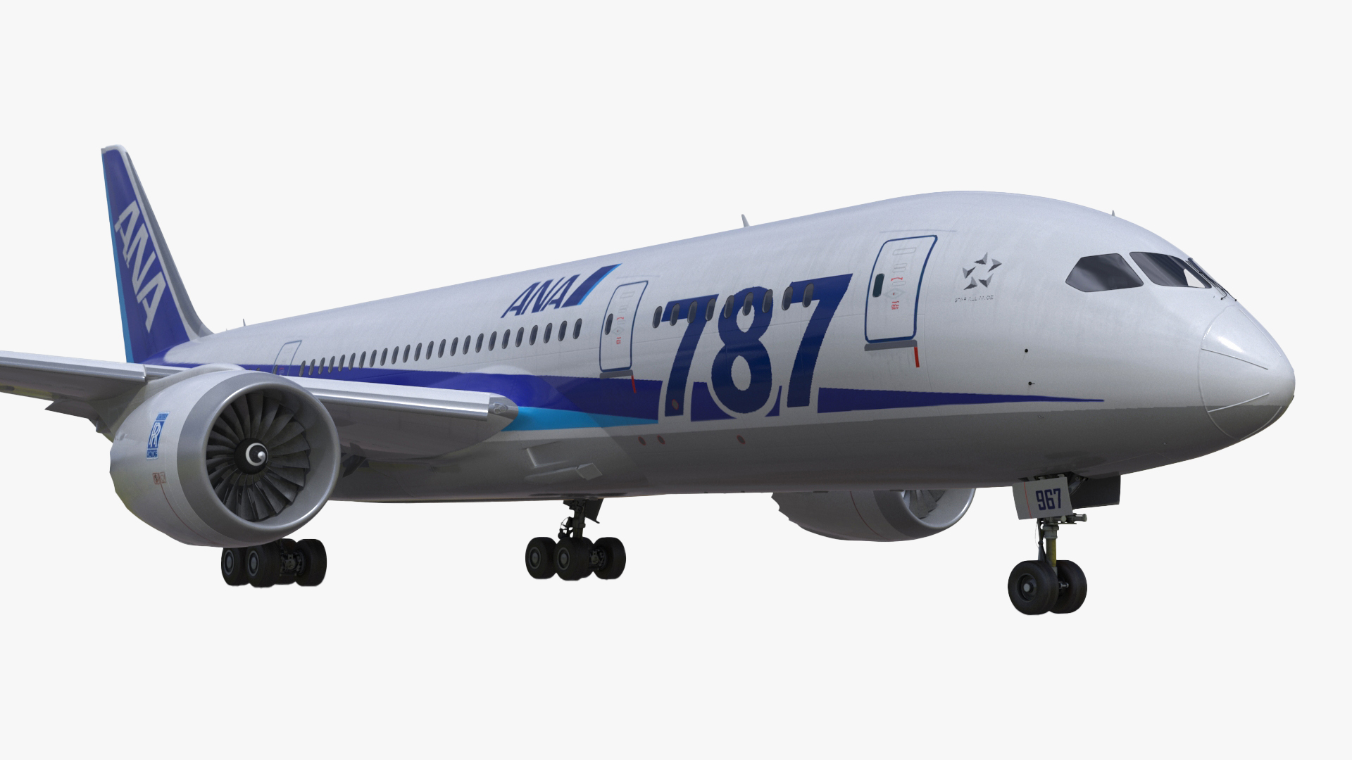 3D model Boeing 787-8 Dreamliner ANA Livery Rigged for Cinema 4D