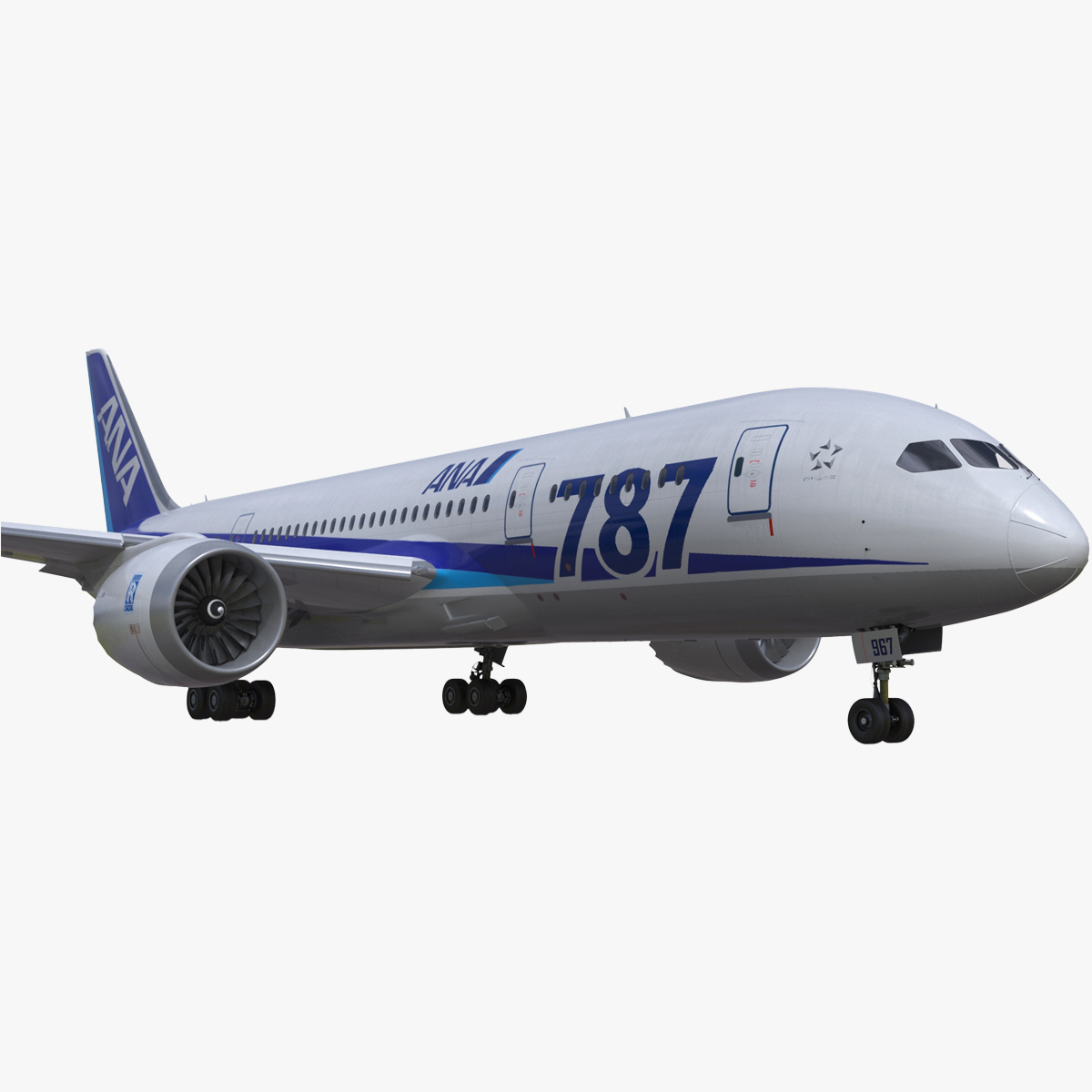 3D model Boeing 787-8 Dreamliner ANA Livery Rigged for Cinema 4D