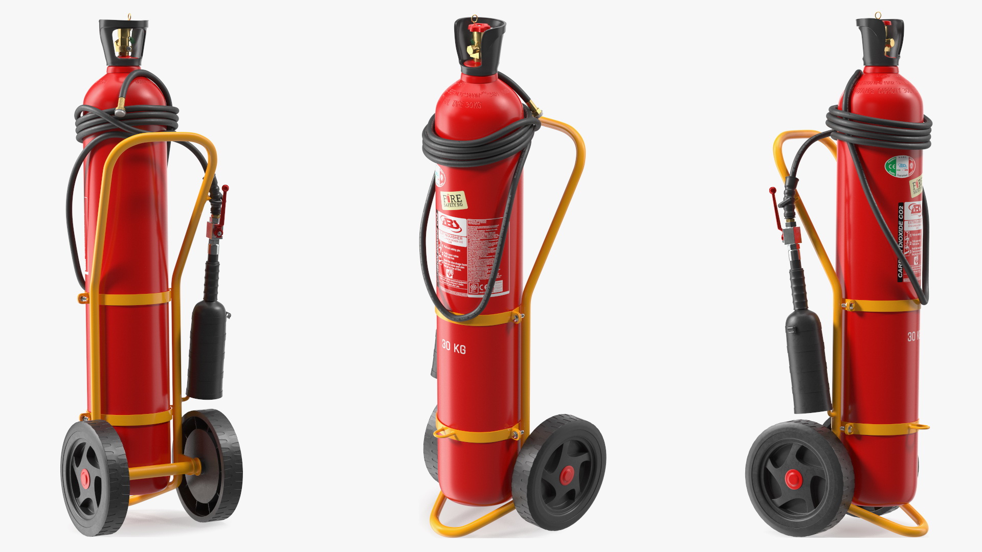 ABS SRL Trolley Fire Extinguisher 30Kg CO2 3D