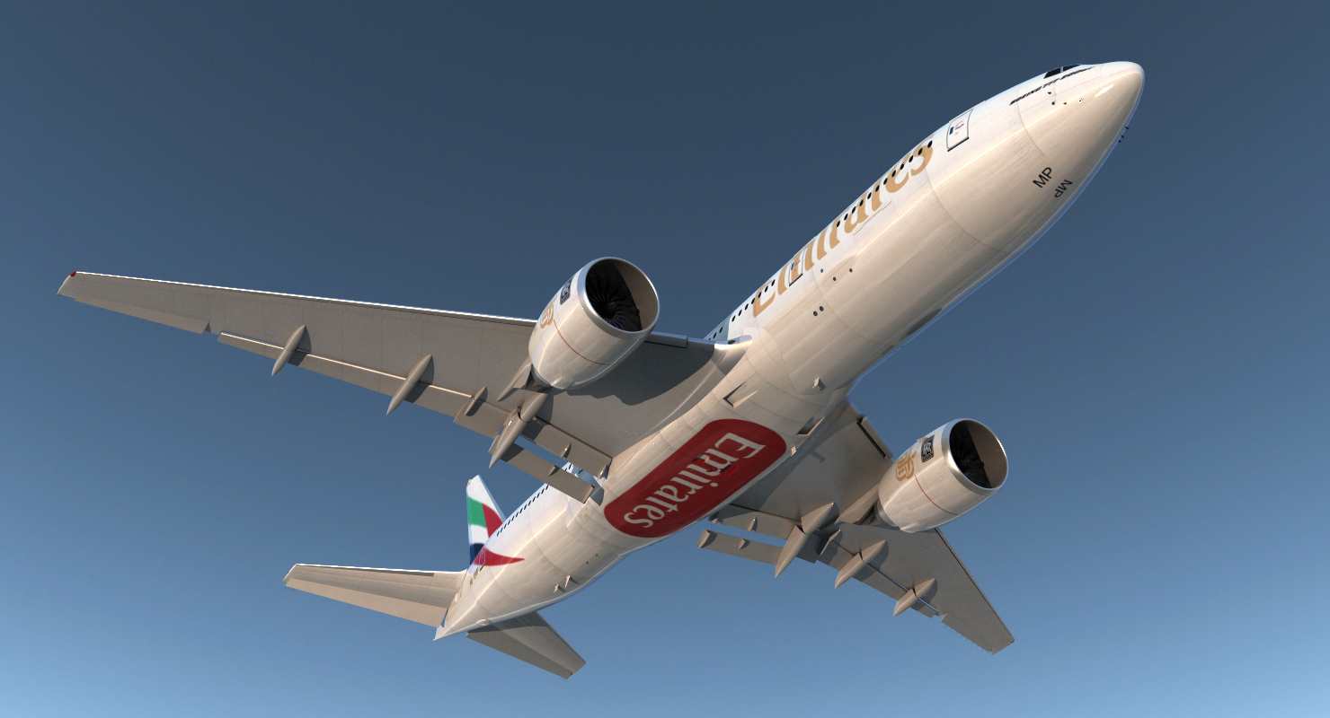 Boeing 777 200ER Emirates Airlines 3D model