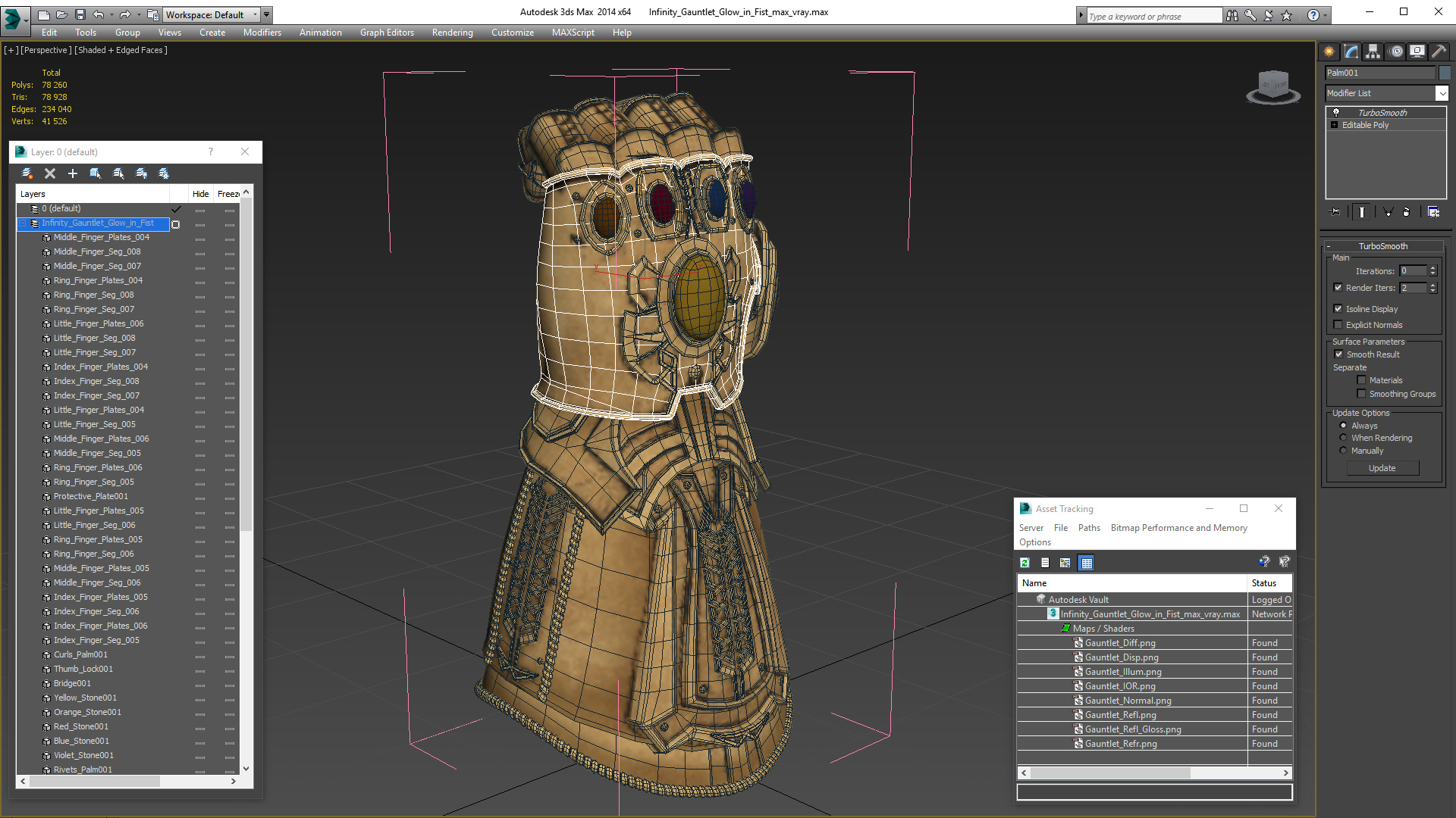 3D model Infinity Gauntlet Glow in Fist