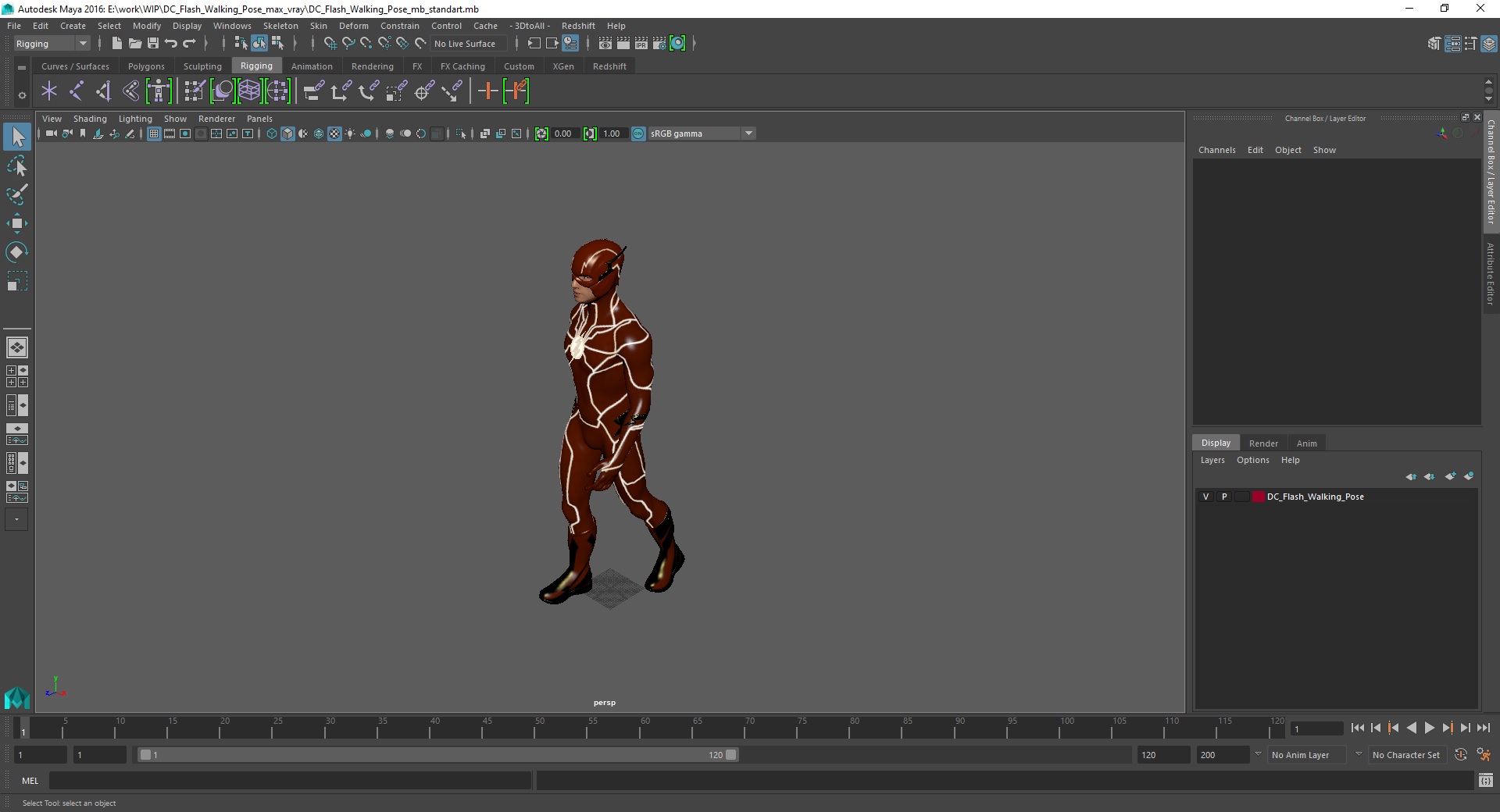 3D DC Flash Walking Pose