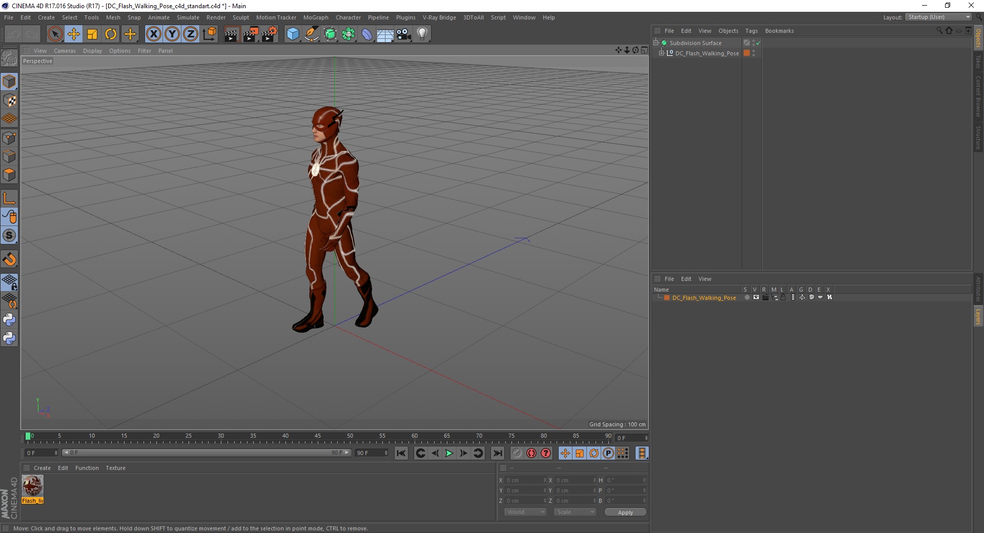 3D DC Flash Walking Pose