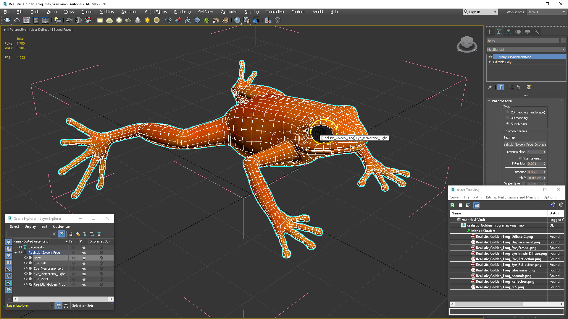 3D Realistic Golden Frog