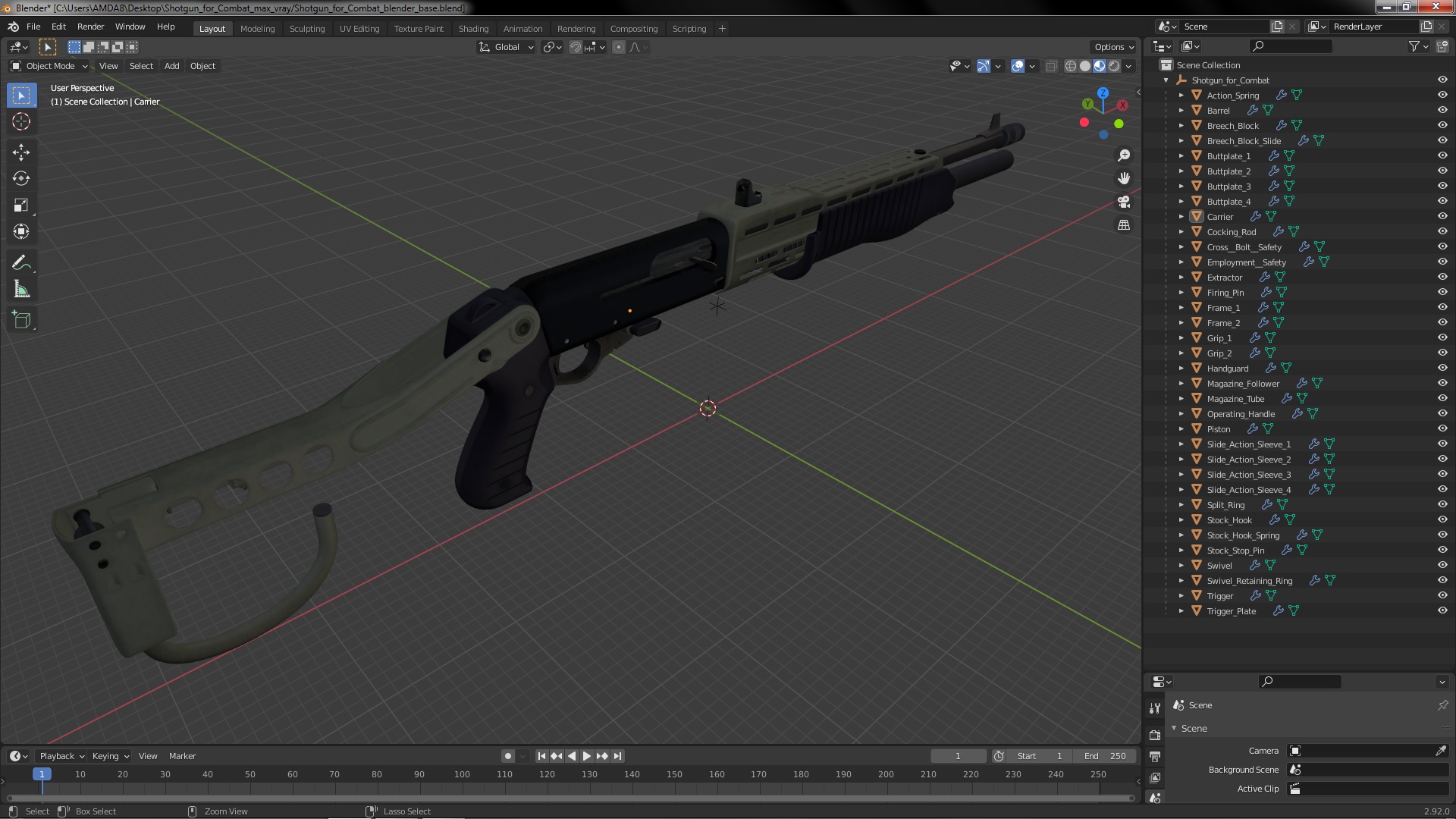 3D Shotgun for Combat model