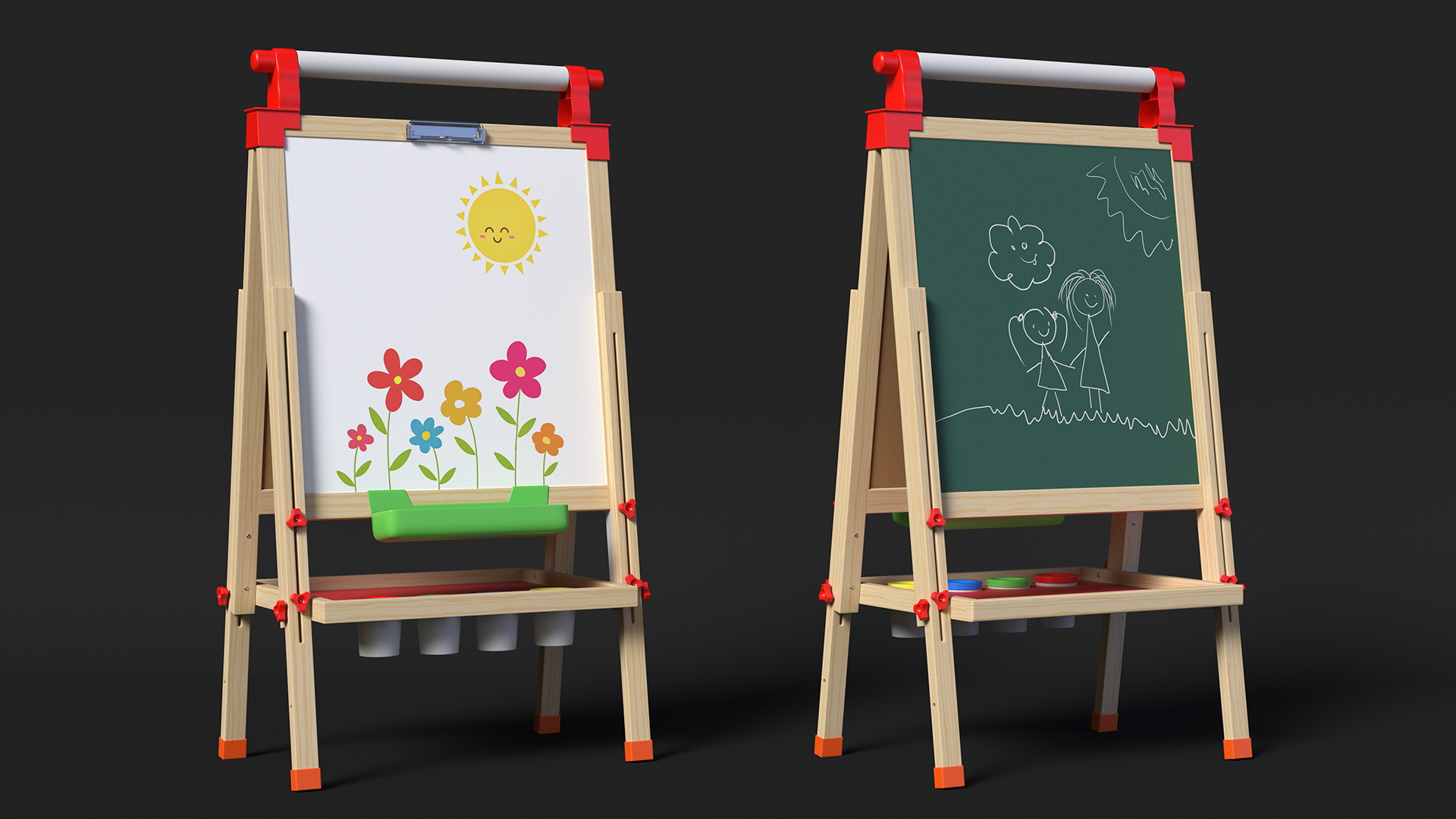 3D Childrens Whiteboard 38 Inches with Picture model