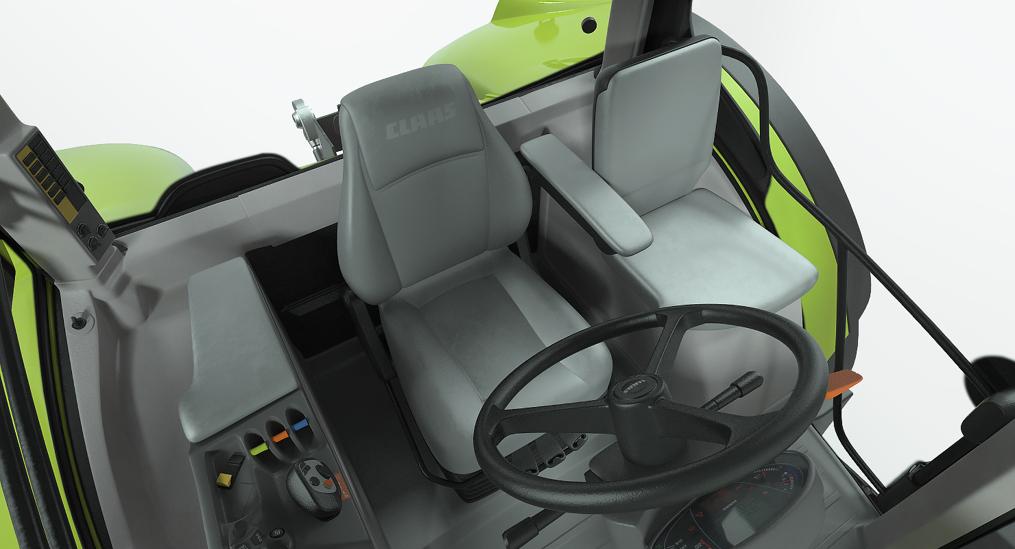 3D Tractor CLAAS AXION Detailed Interior Clean model