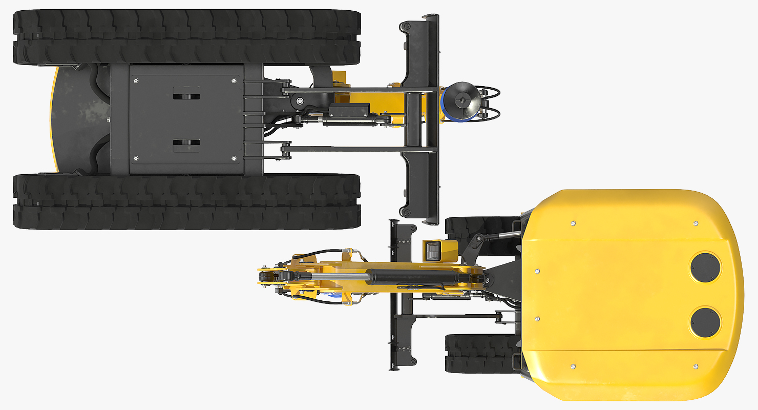 3D JCB 18Z1 Mini Excavator with Earth Drill X2500 Rigged model