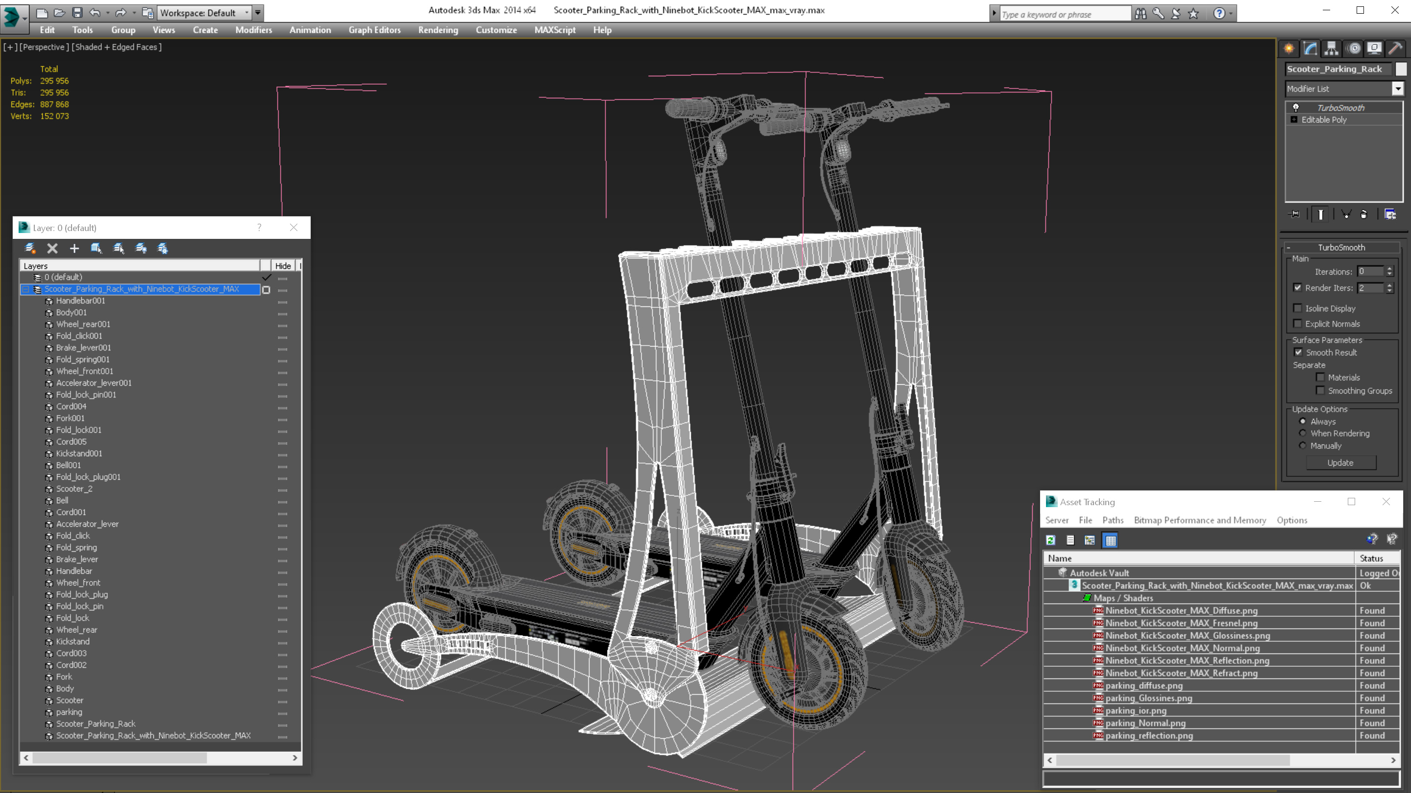 Scooter Parking Rack with Ninebot KickScooter MAX 3D model