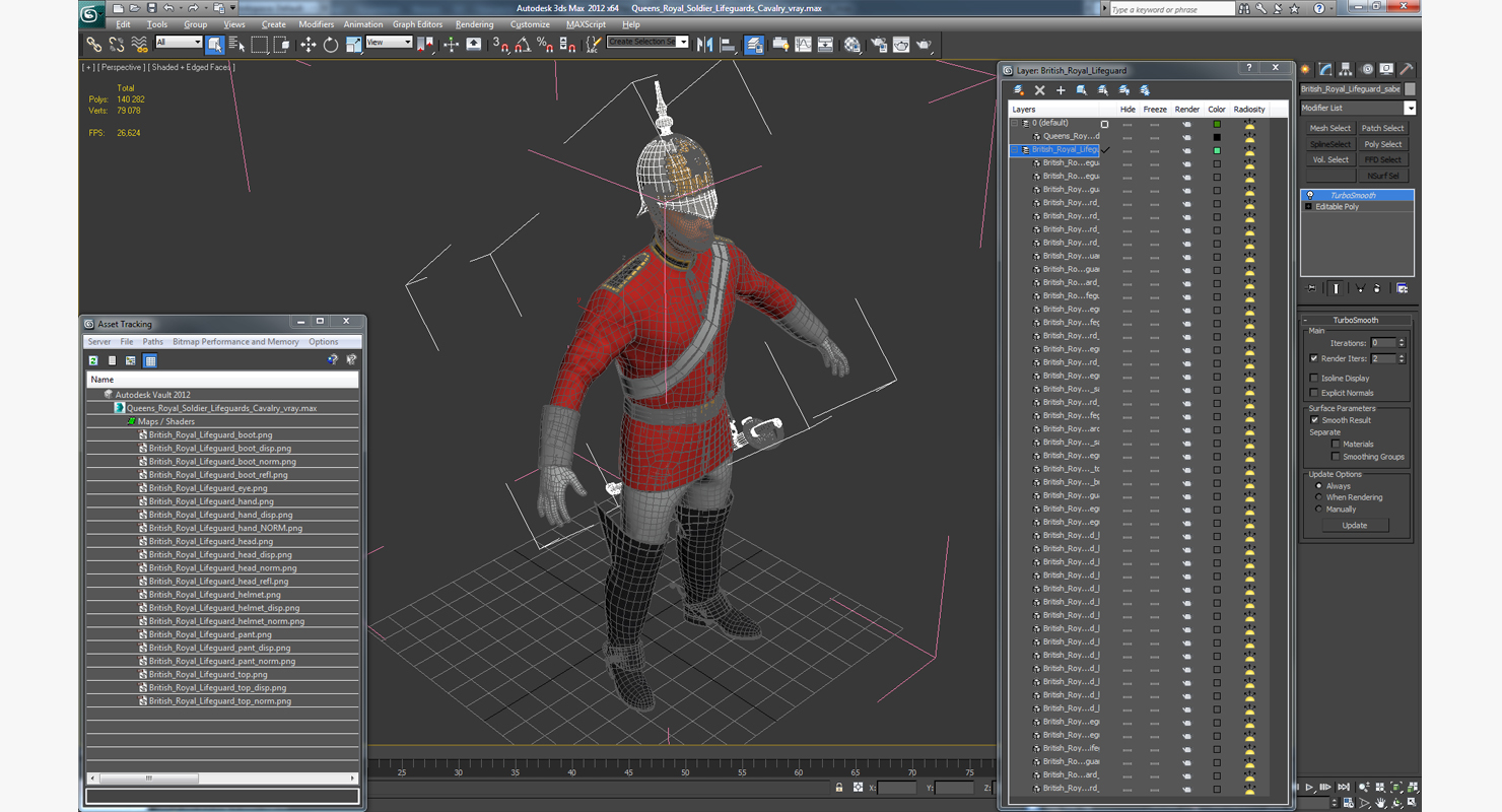 Queens Royal Soldier Lifeguards Cavalry 3D model