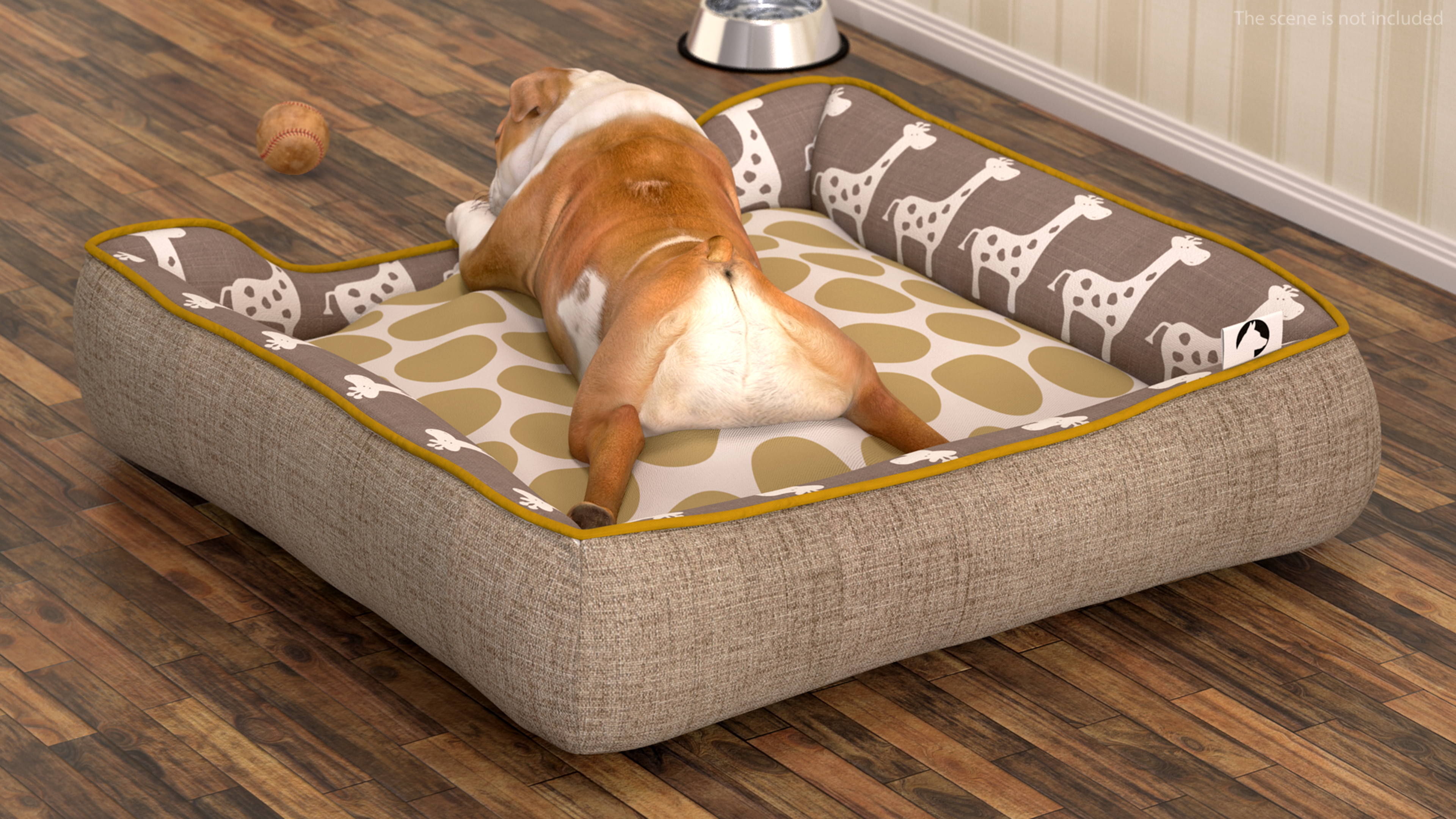 Bulldog Sleep in Pet Bed 3D model